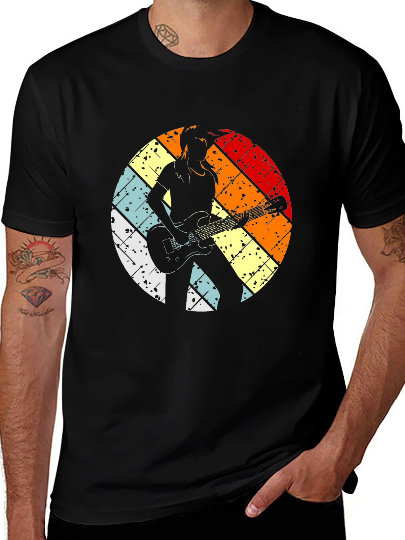 Variant 8 of Retro Guitarist Graphic Tee - Vintage Style T-Shirt