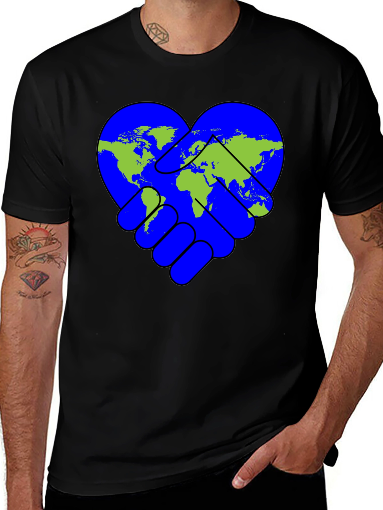 World Peace Handshake Heart T-Shirt