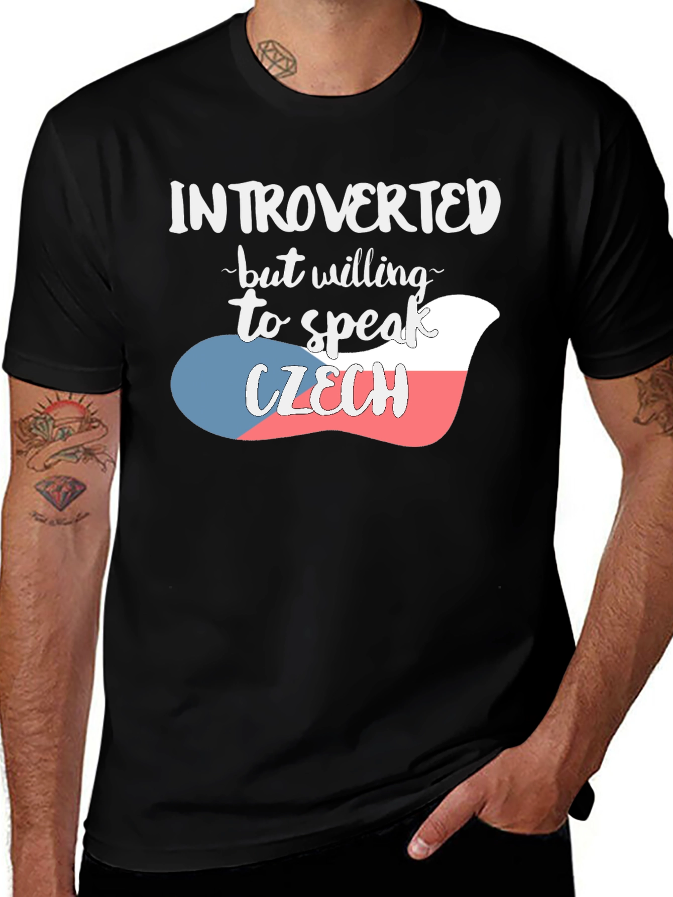Variant 10 of Introverted Czech Flag T-Shirt