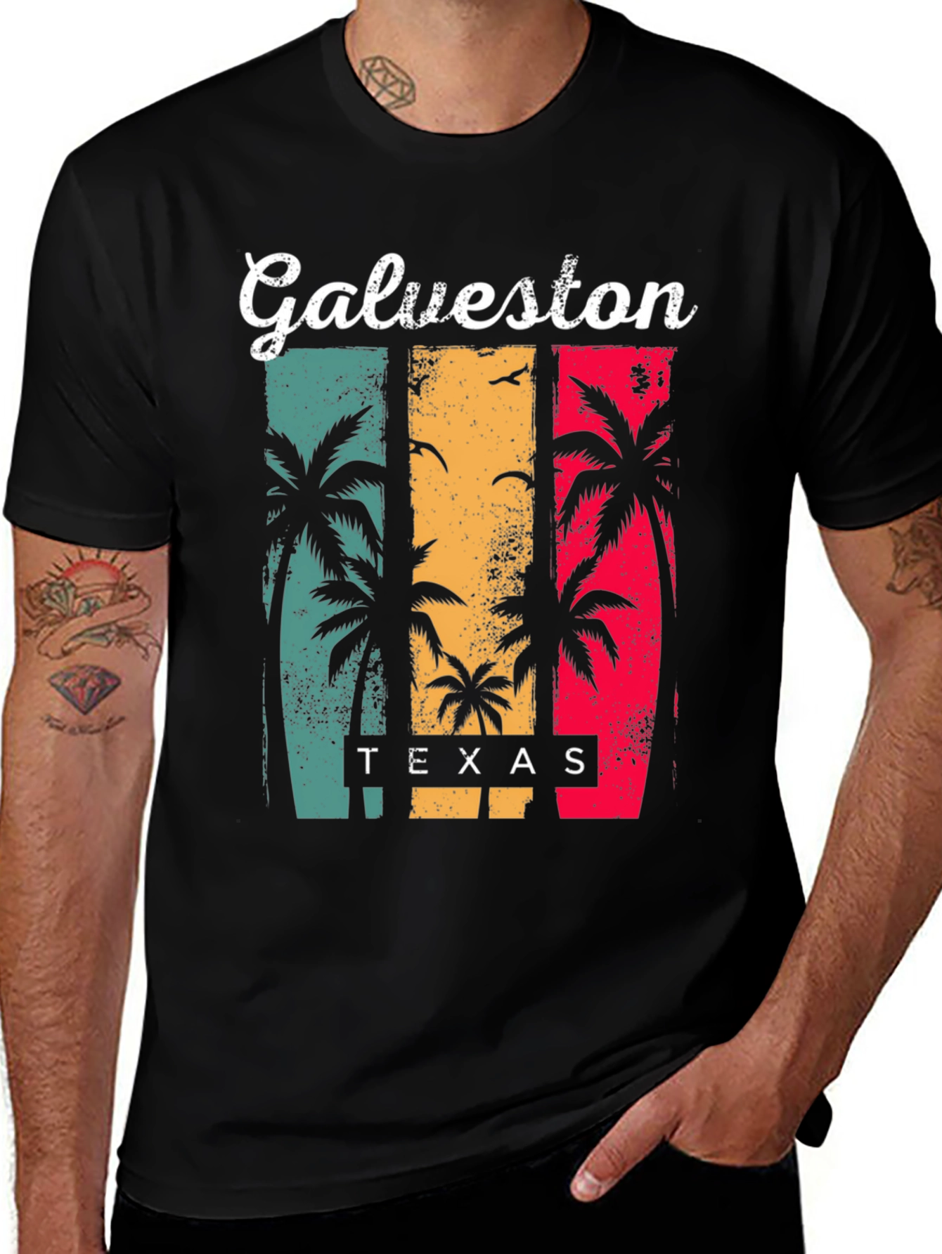 Galveston Texas Retro Graphic T-Shirt