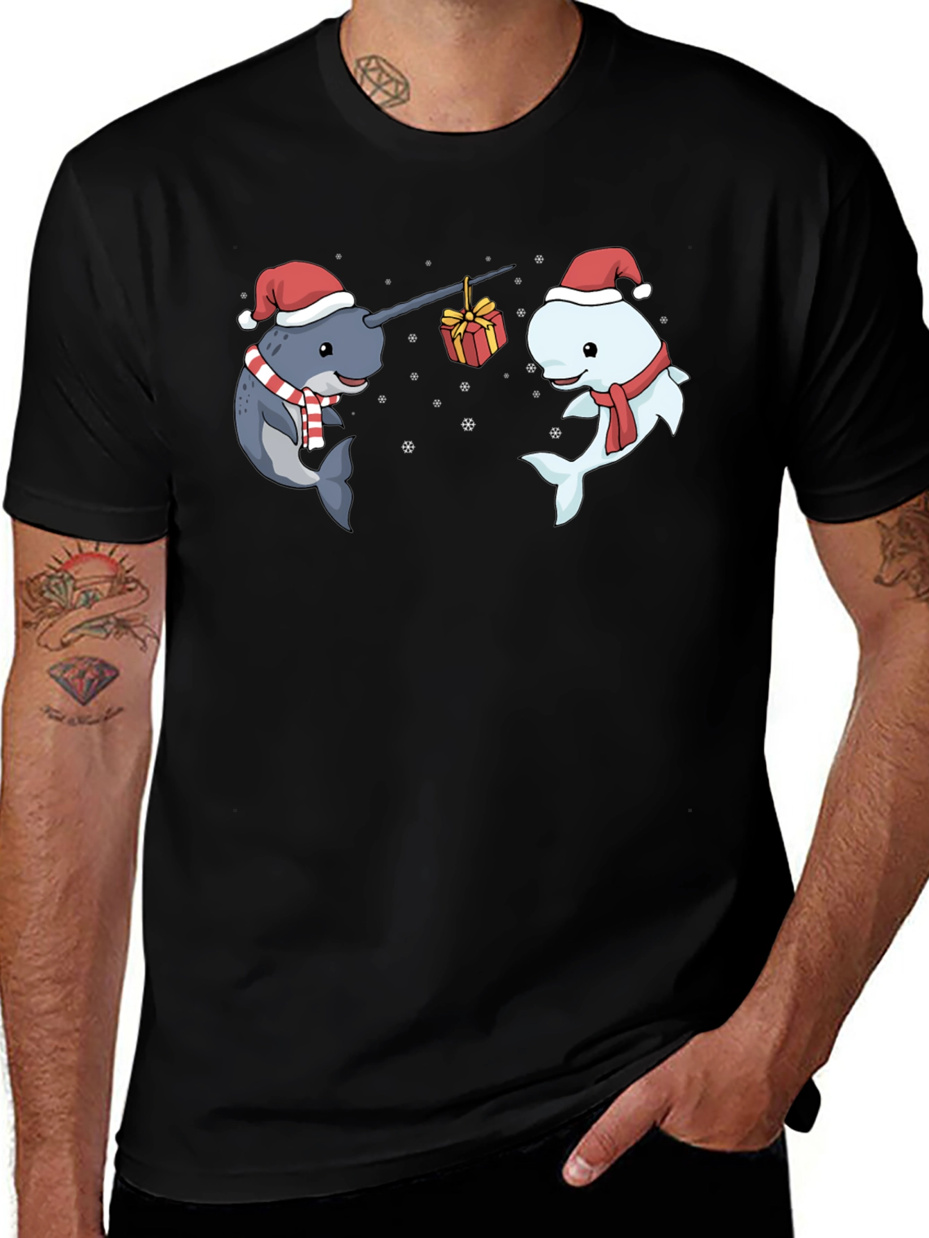 Variant 24 of Festive Narwhal Christmas T-Shirt