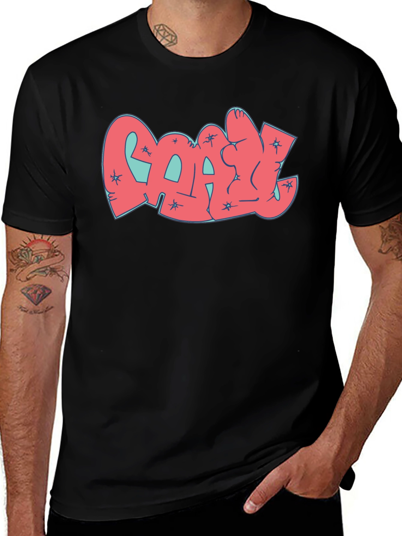 Variant 25 of Cool Graffiti Graphic Black T-Shirt