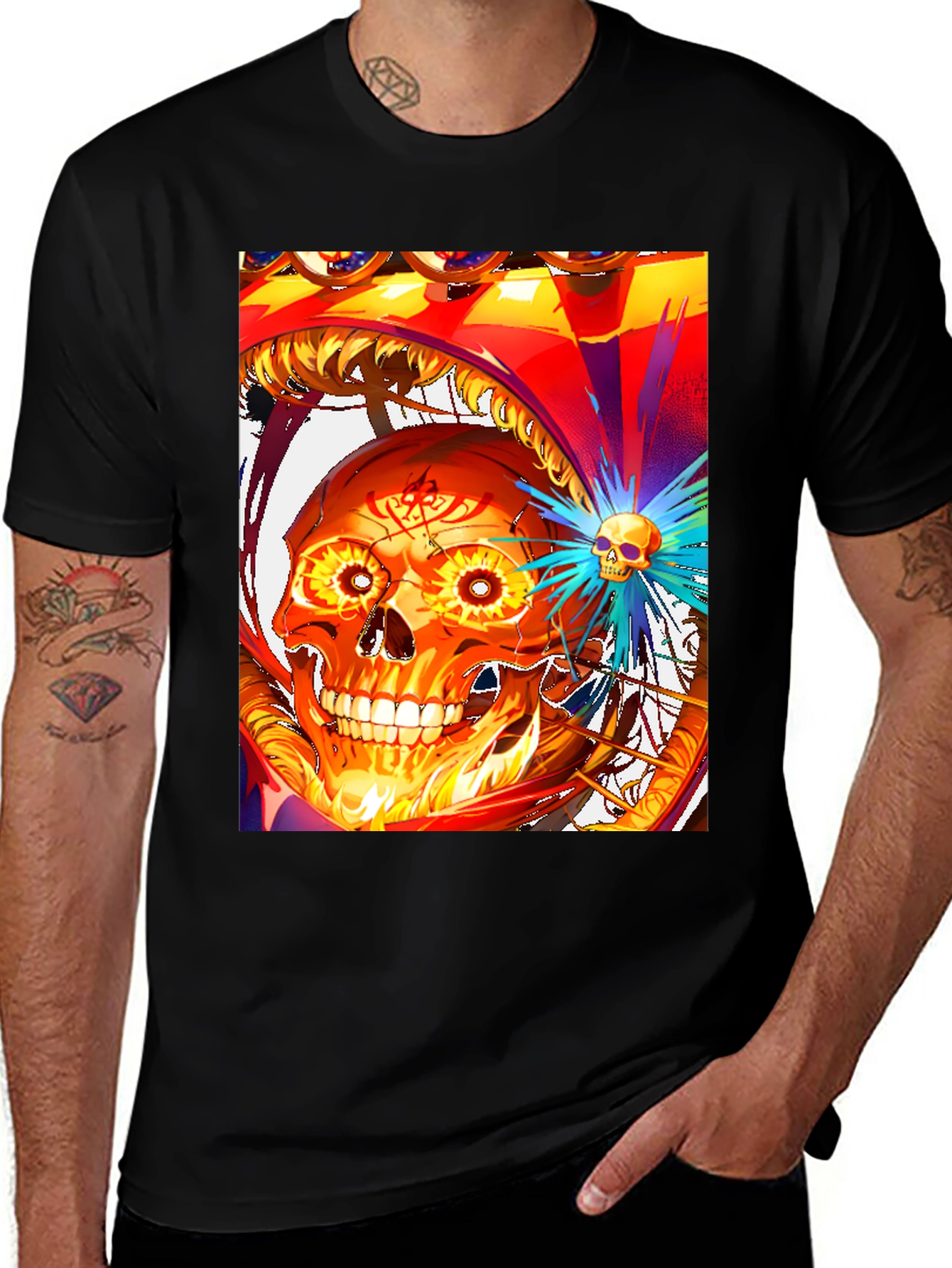 Variant 14 of Fiery Skull Graphic Tee - Bold Design