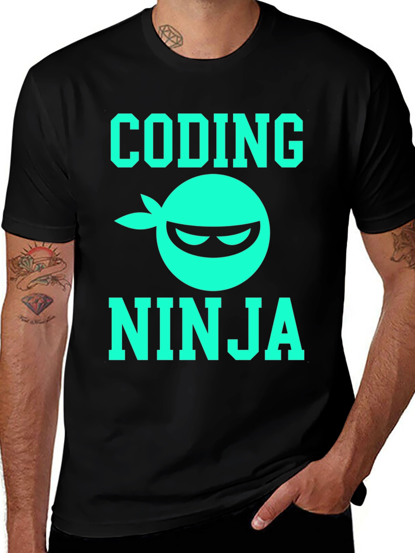 Coding Ninja Graphic T-Shirt - Black Cotton Tee