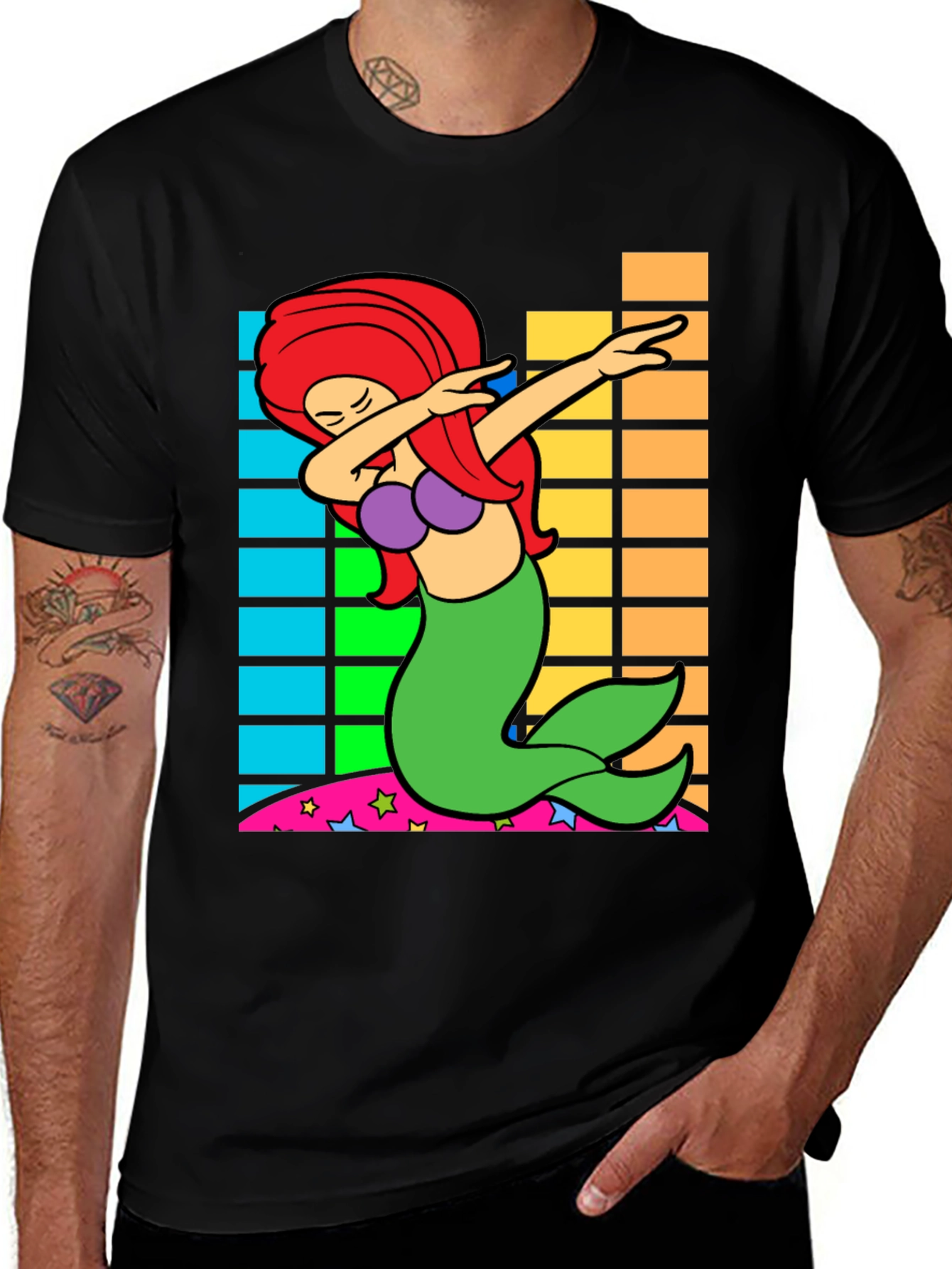 Dabbing Ariel T-Shirt - Fun Cartoon Design