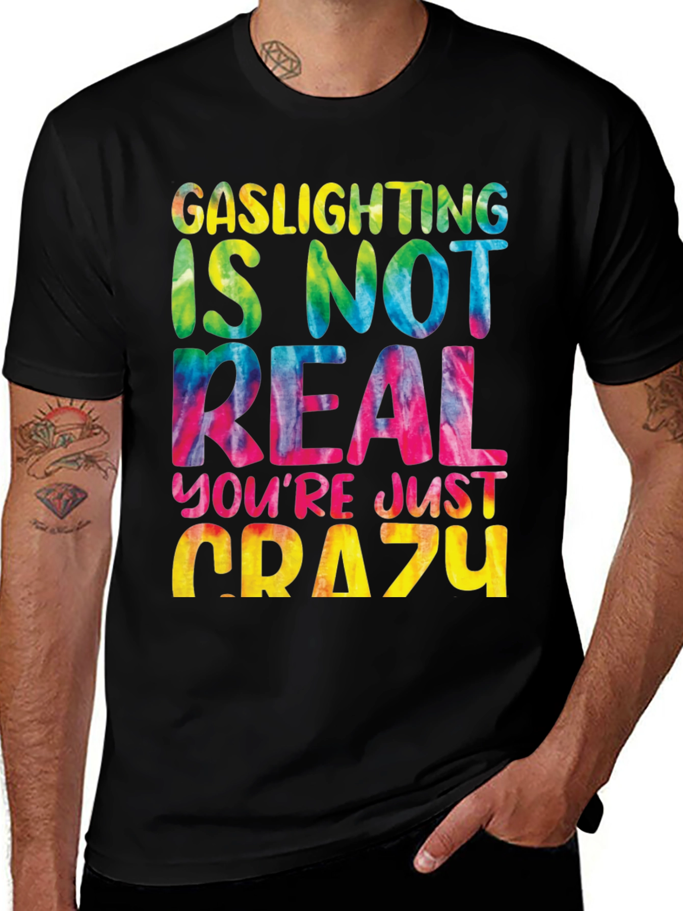 Variant 13 of Gaslighting Isn't Real Tie Dye Graphic Tee