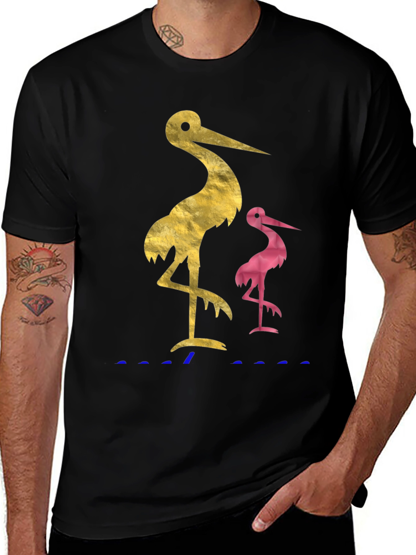 Stylish Crane Graphic Tee