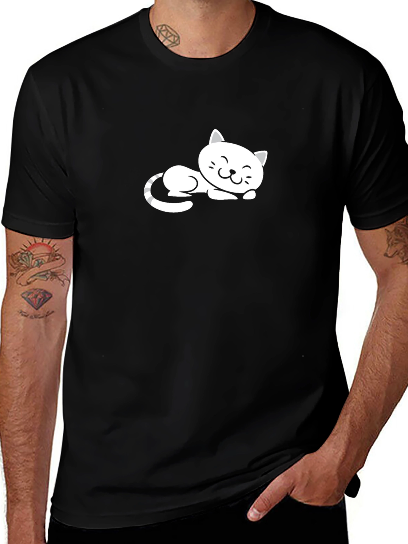 Variant 29 of Cute Cat Graphic Tee - Soft Cotton Comfort