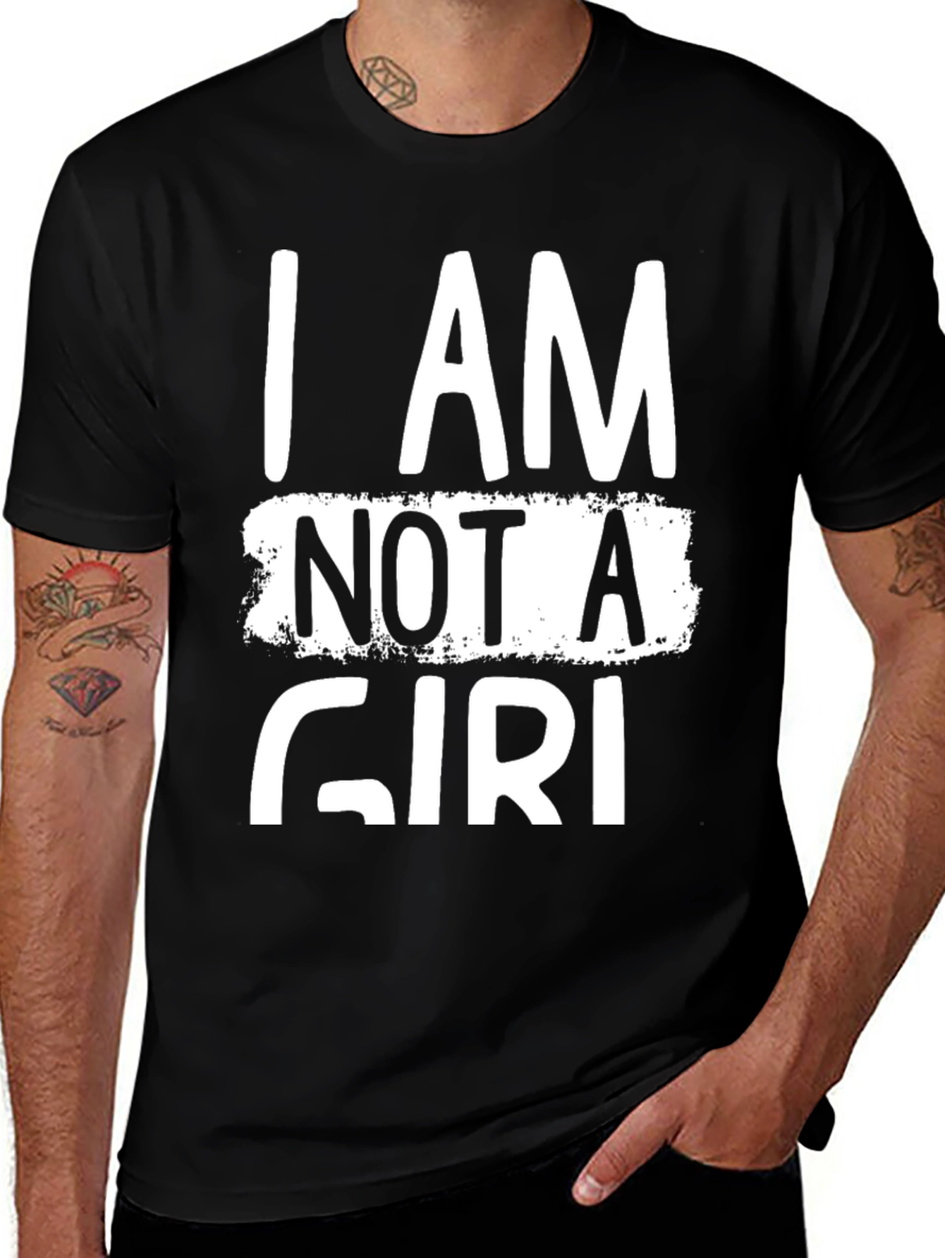 Variant 25 of I Am Not a Girl Funny Graphic T-Shirt