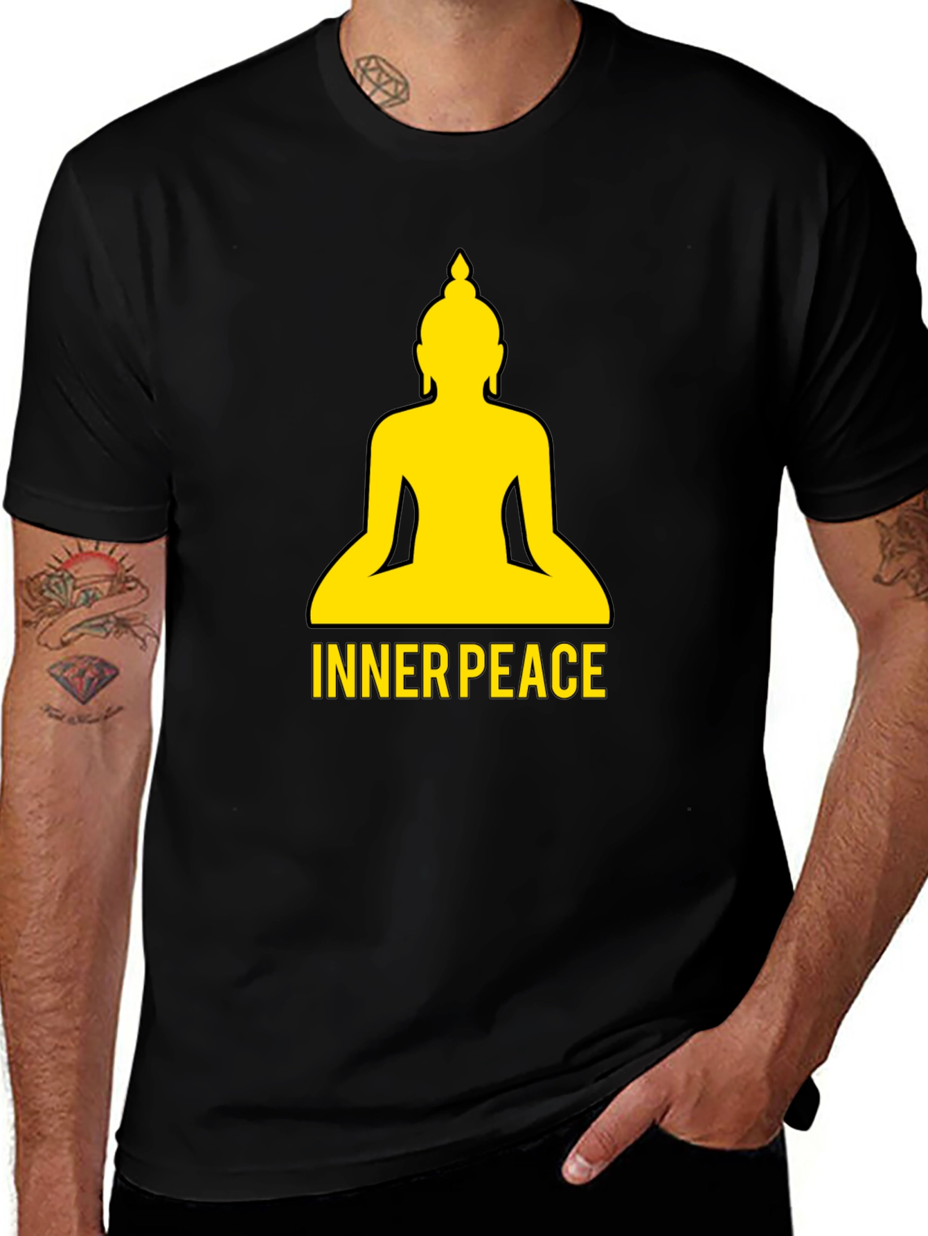 Variant 17 of Inner Peace Graphic Tee - Meditating Buddha Design