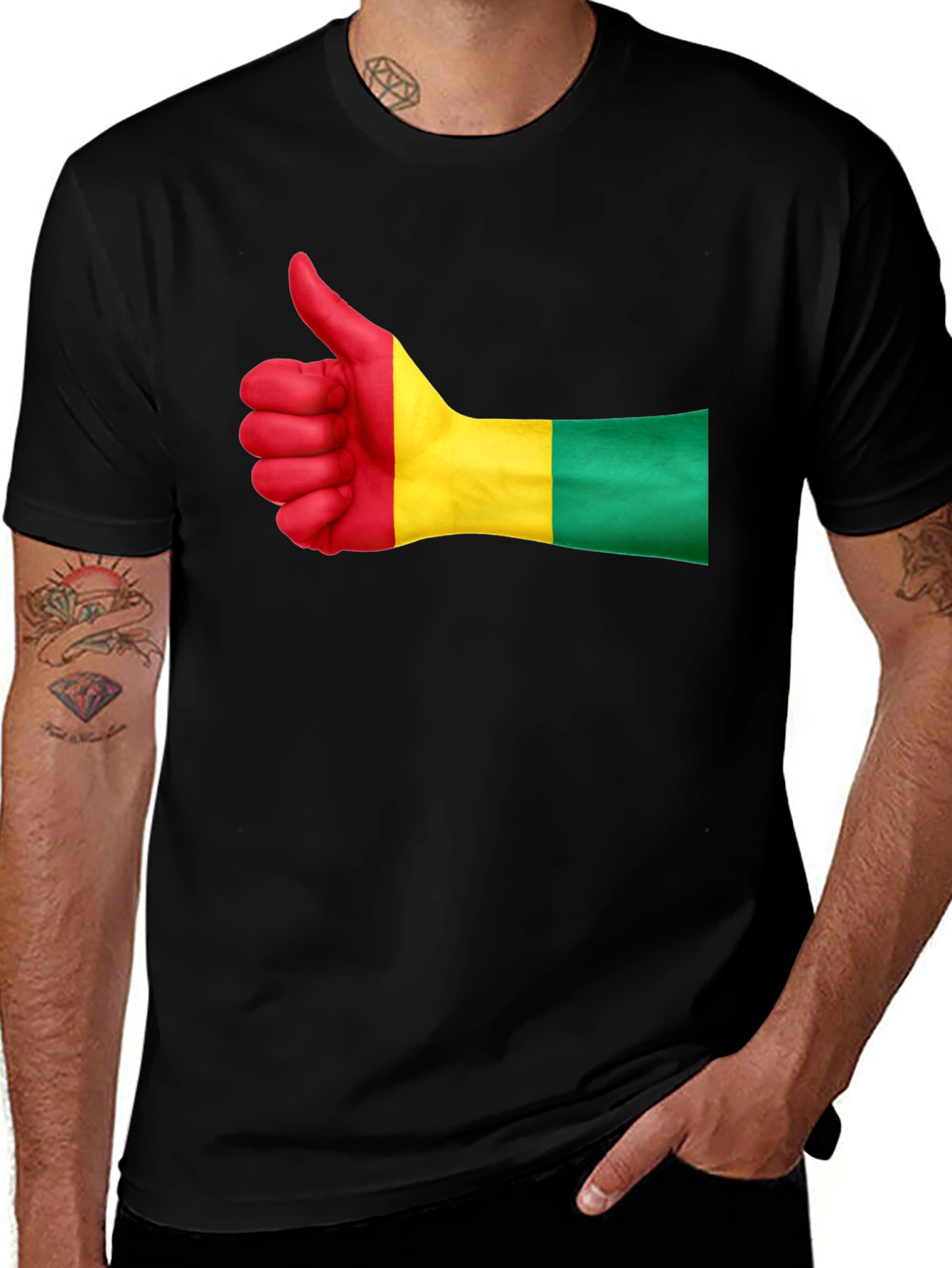 Guinea Flag Thumbs Up Graphic T-Shirt