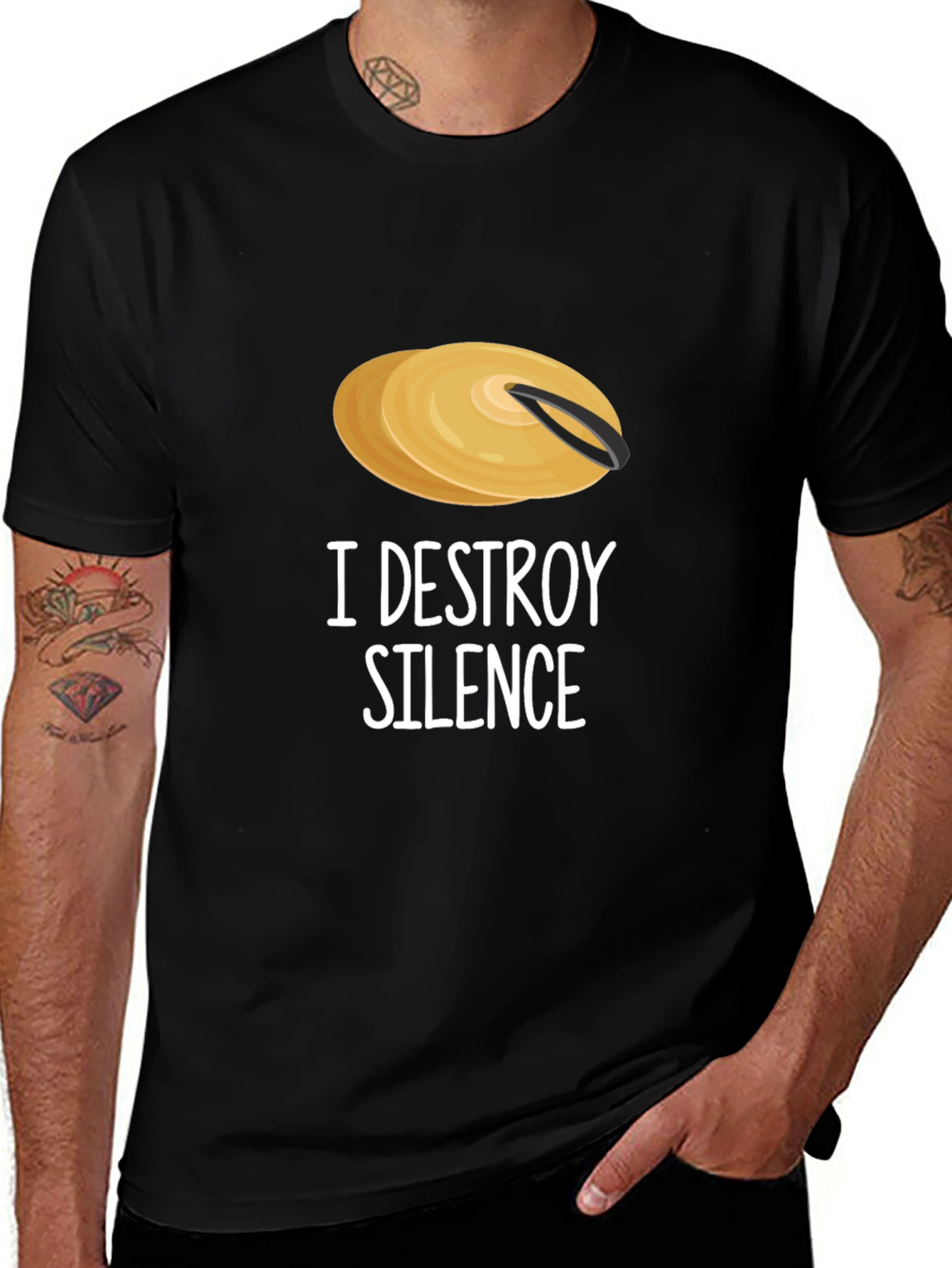 Variant 14 of I Destroy Silence Cymbal T-Shirt