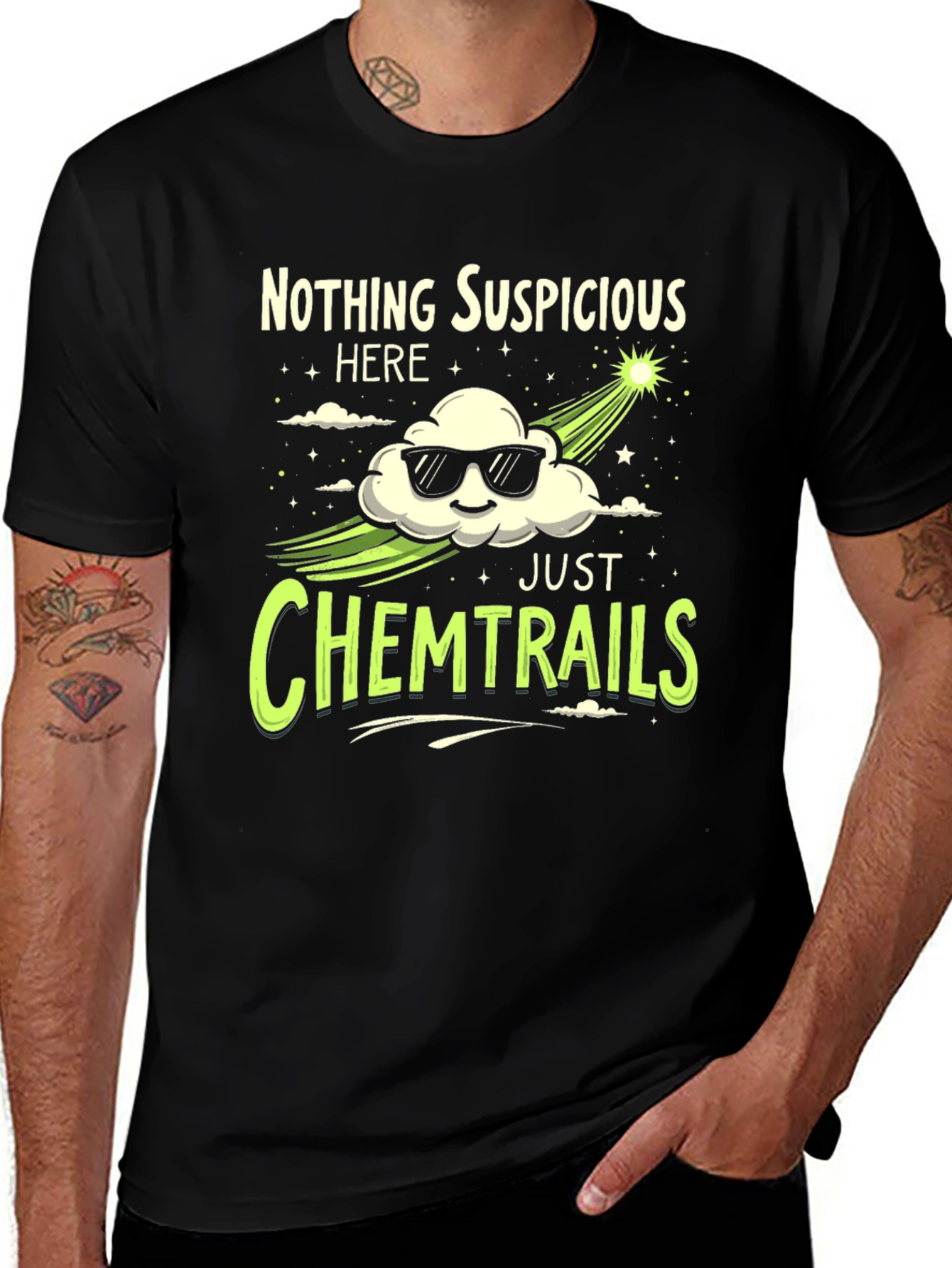 Variant 16 of Nothing Suspicious Here Chemtrails T-Shirt