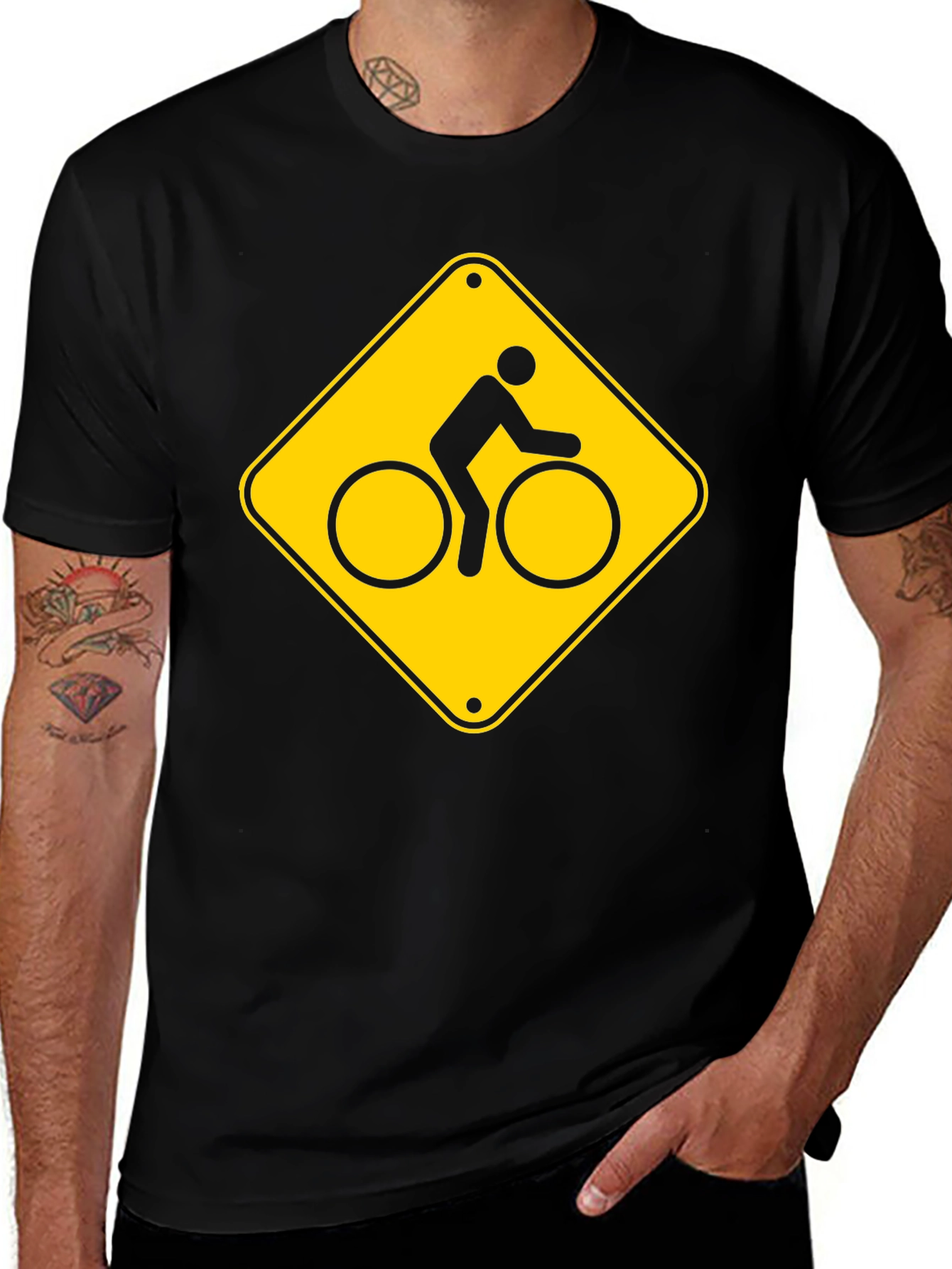 Variant 25 of Bike Crossing Sign Graphic T-Shirt