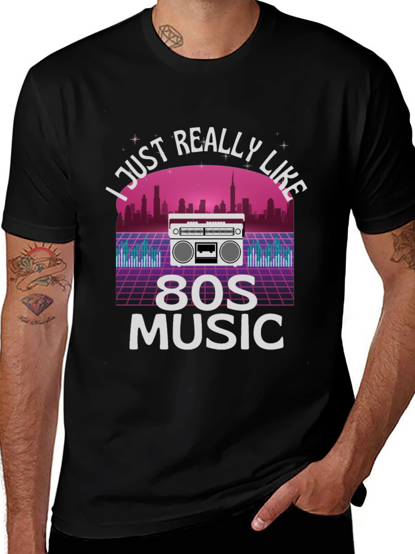 Variant 12 of I Love 80s Music Retro Graphic Tee