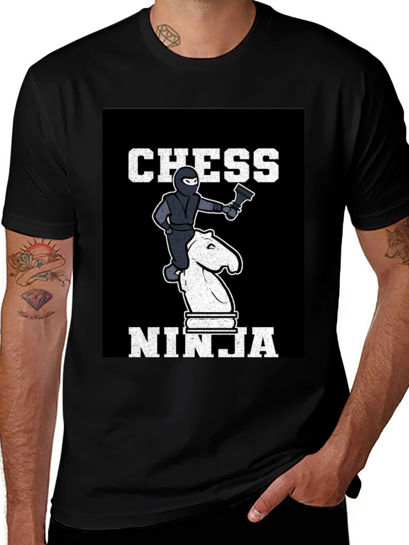Black Chess Ninja T-Shirt main image