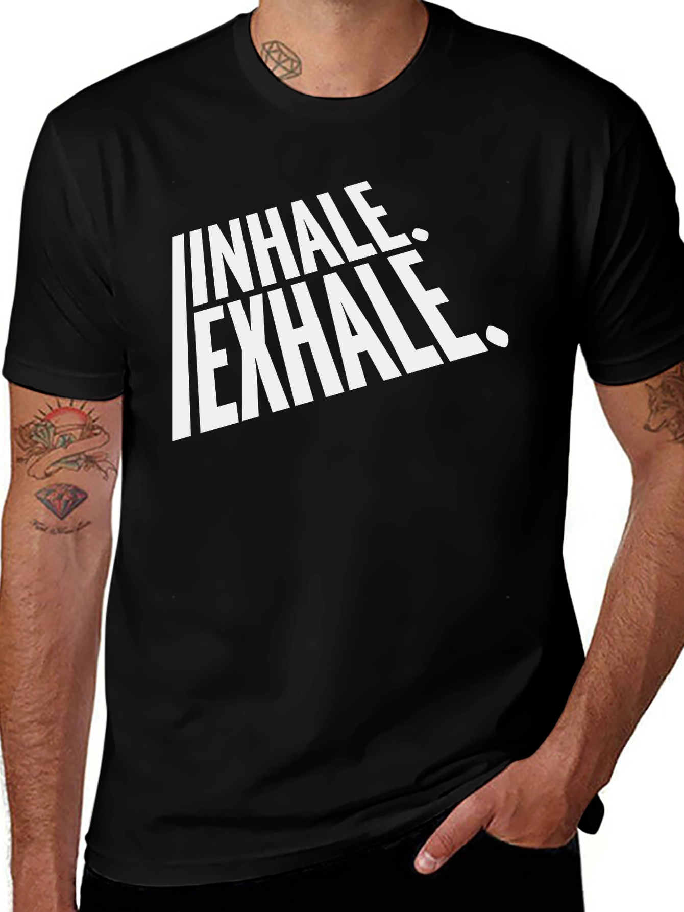 Variant 16 of Inhale Exhale Graphic Tee - Breathe Easy T-Shirt