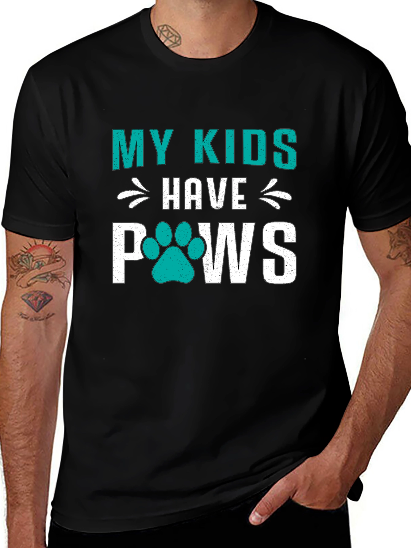 Variant 27 of My Kids Have Paws Tee - Animal Lover T-Shirt