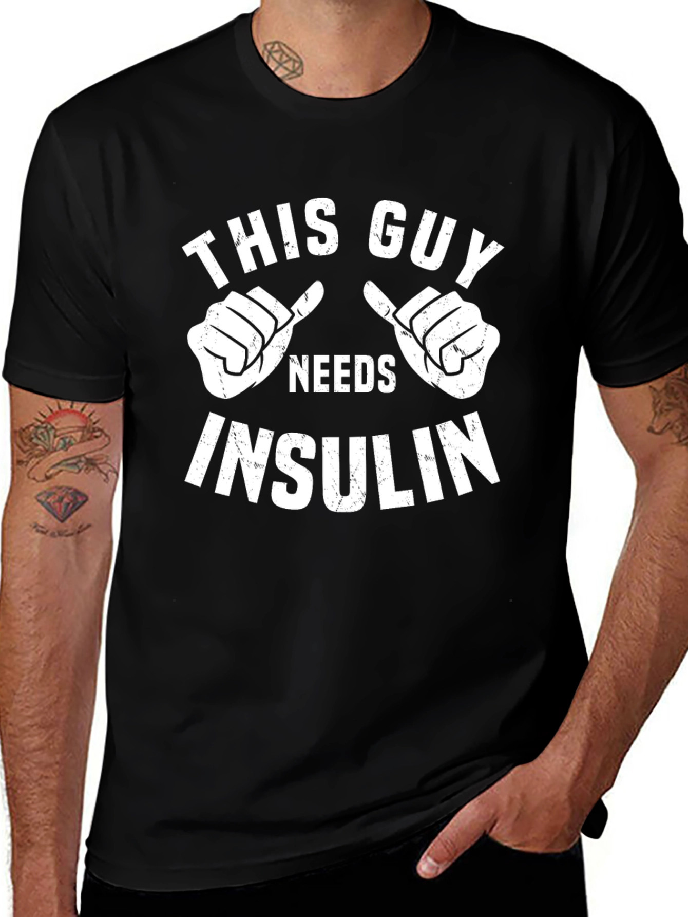 Variant 24 of This Guy Needs Insulin T-Shirt Funny Diabetic Tee