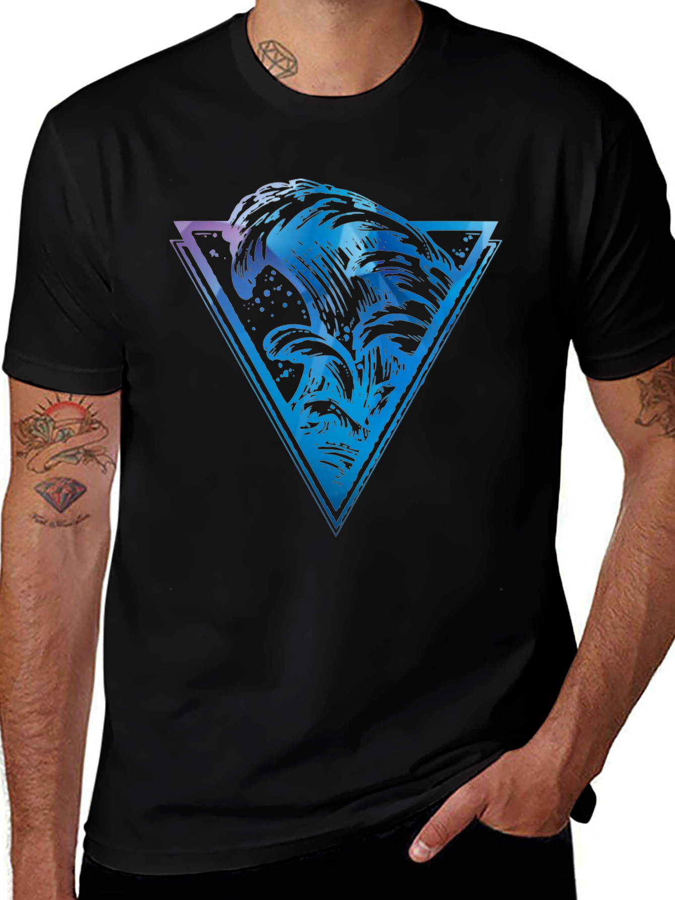 Variant 12 of Abstract Wave Triangle Graphic Tee