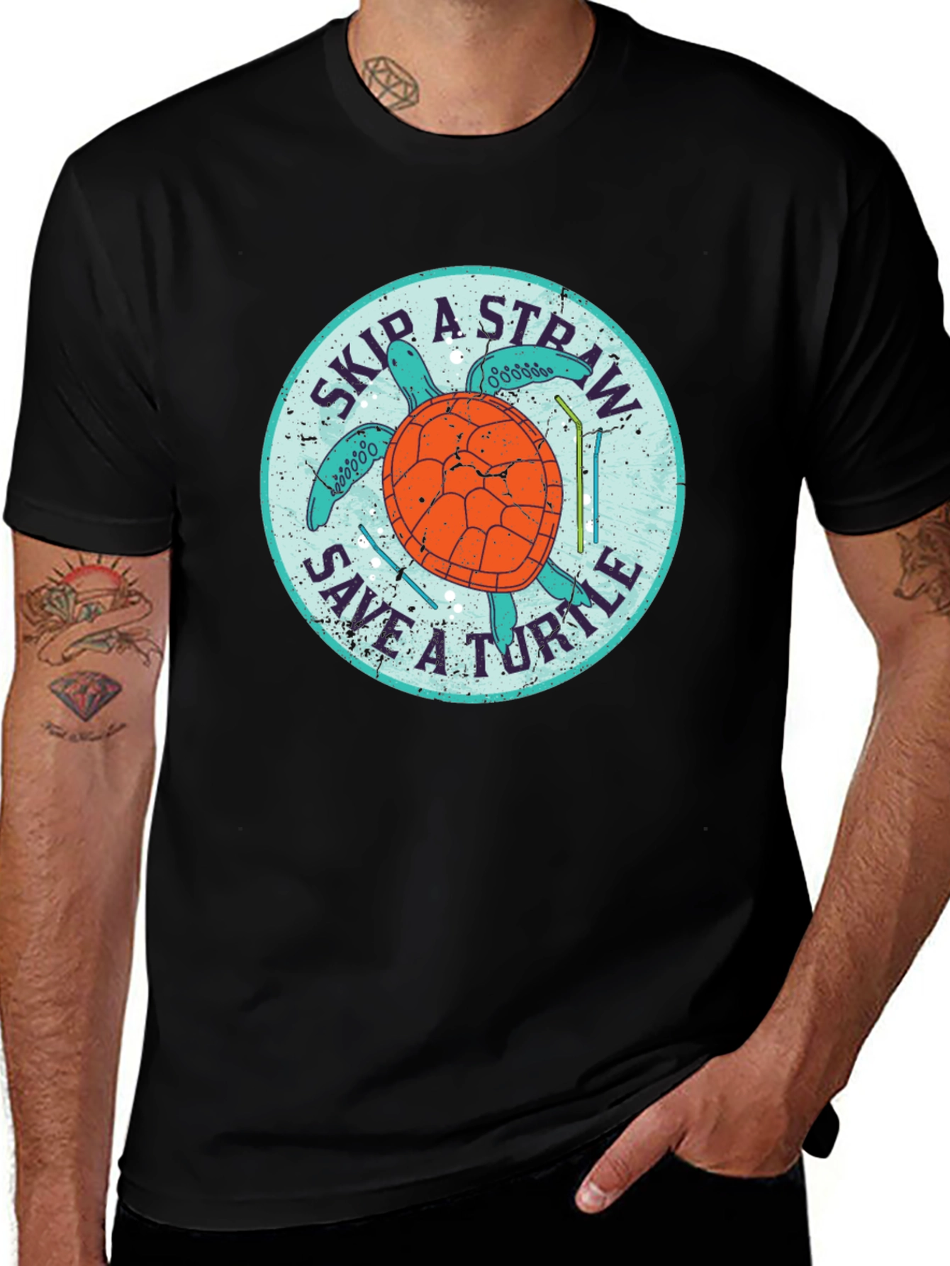 Variant 25 of Skip a Straw, Save a Turtle Graphic Tee