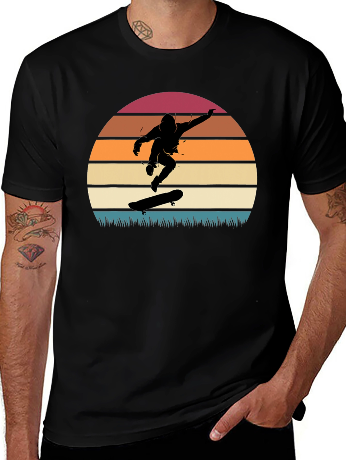 Variant 29 of Skate Sunset Graphic Tee - Retro Style