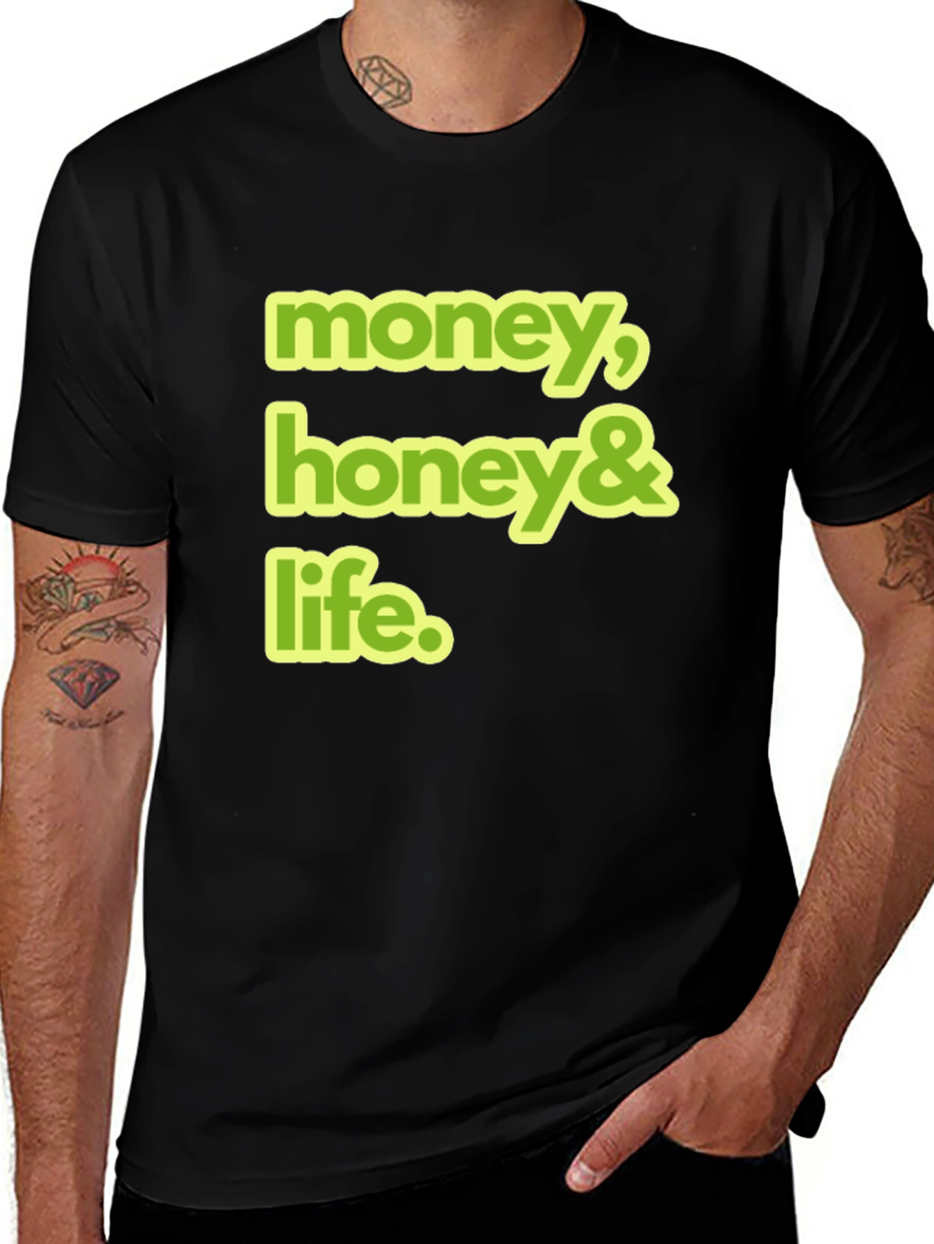 Variant 6 of Money, Honey & Life Black T-Shirt