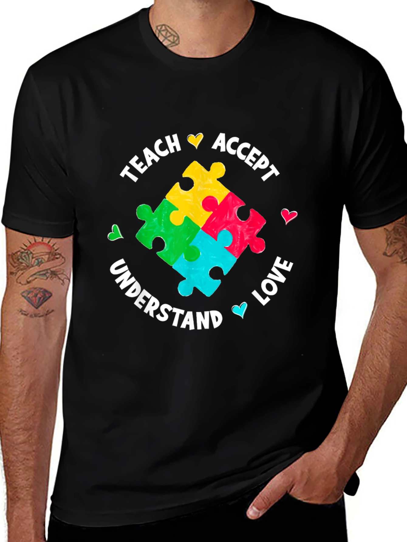Teach Accept Love Autism Awareness T-Shirt