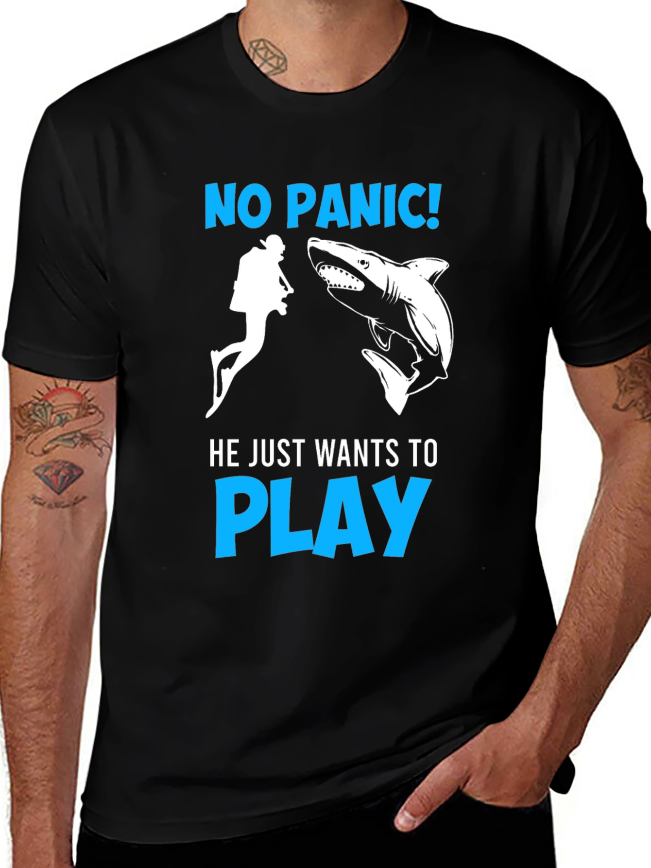 Variant 26 of No Panic Shark Play T-Shirt