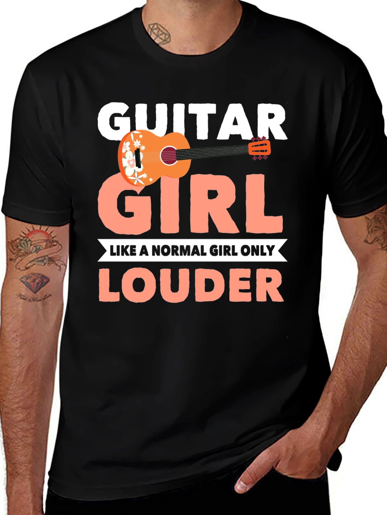 Variant 5 of Guitar Girl Louder T-Shirt
