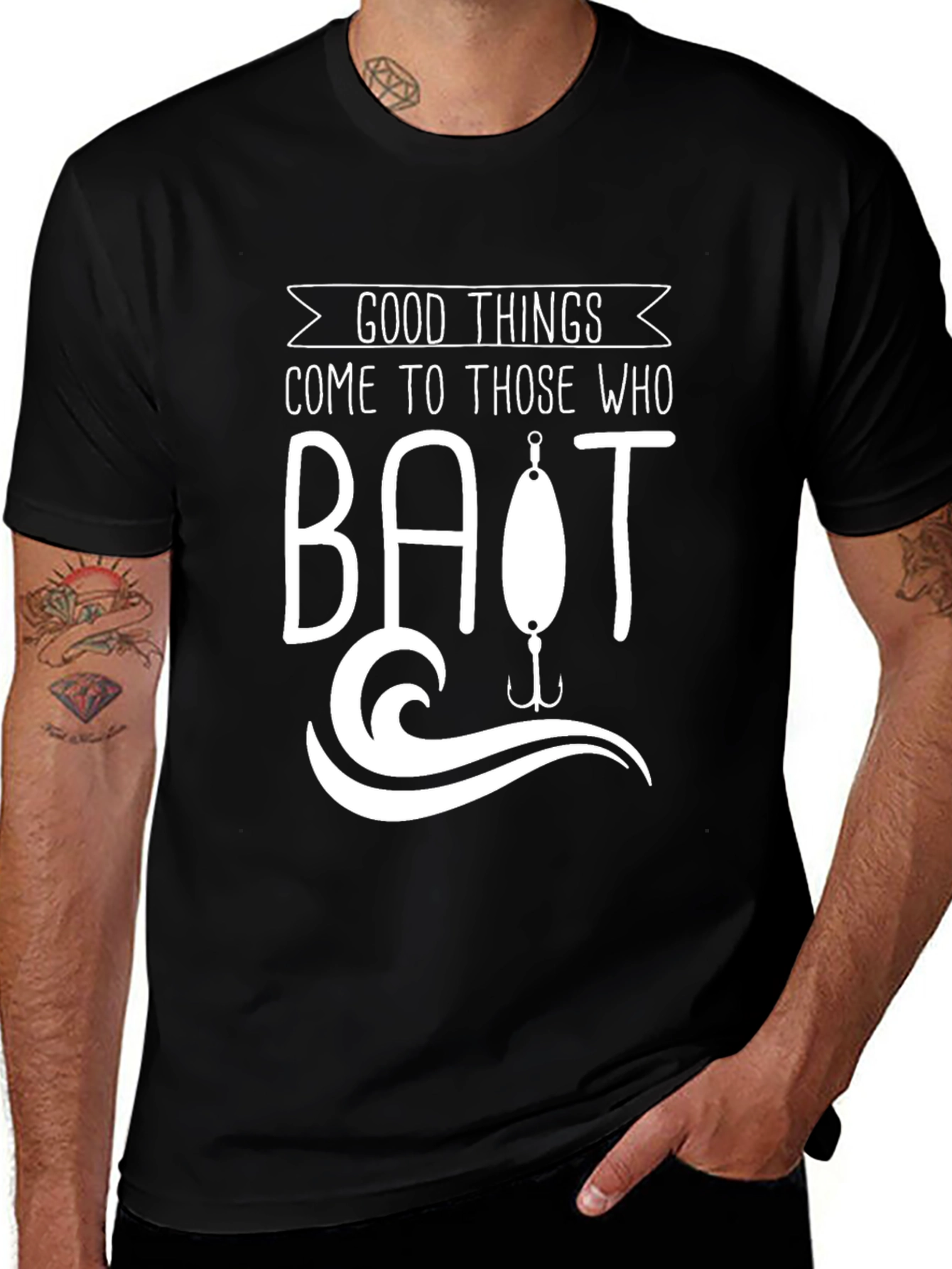 Variant 20 of Good Things Bait Fishing Black Graphic T-Shirt