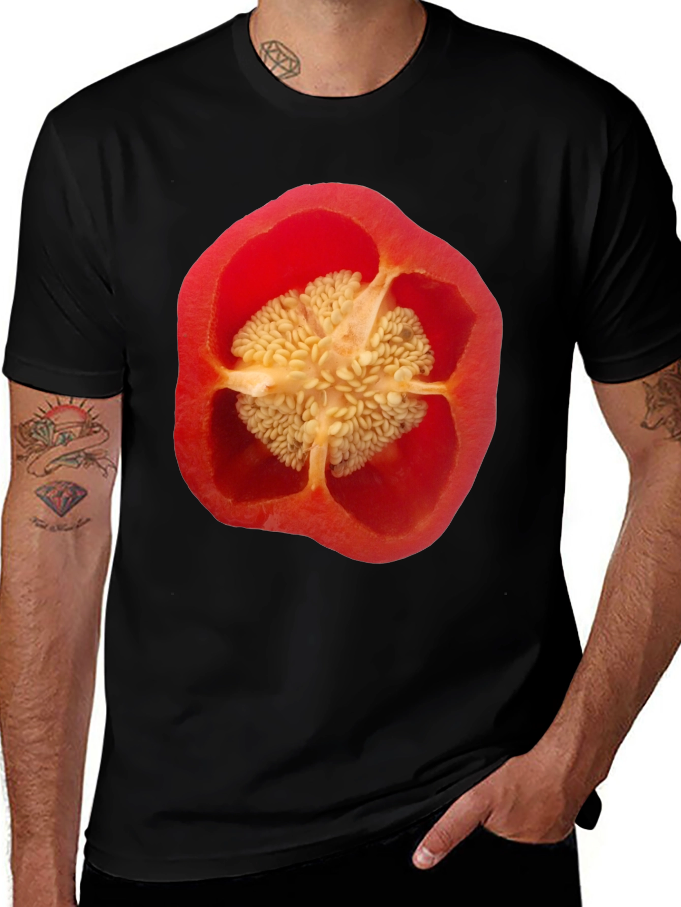 Variant 21 of Red Bell Pepper Slice Graphic T-Shirt