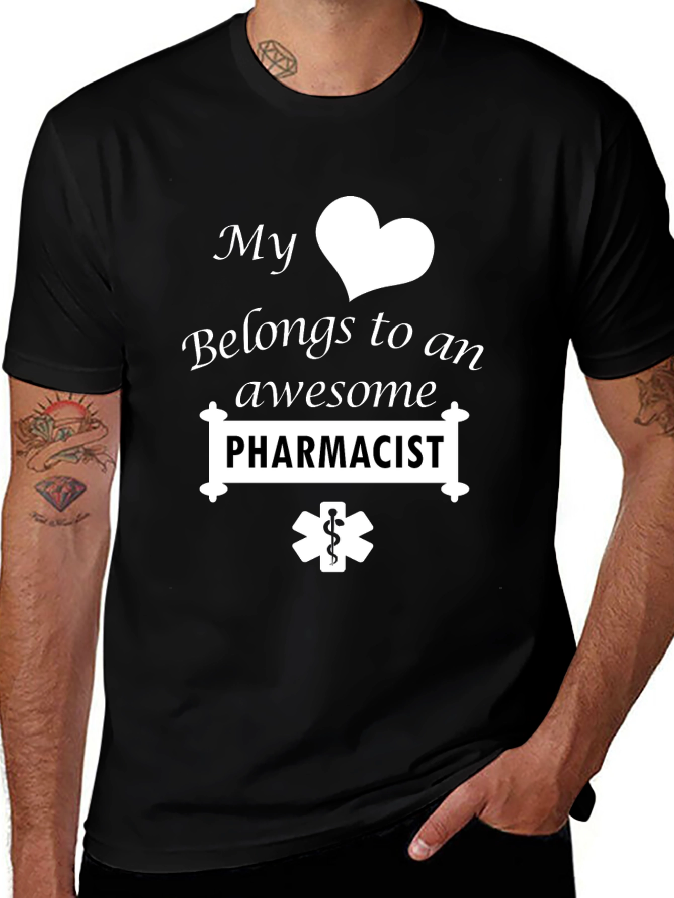 Variant 21 of Awesome Pharmacist T-Shirt - Heart Design