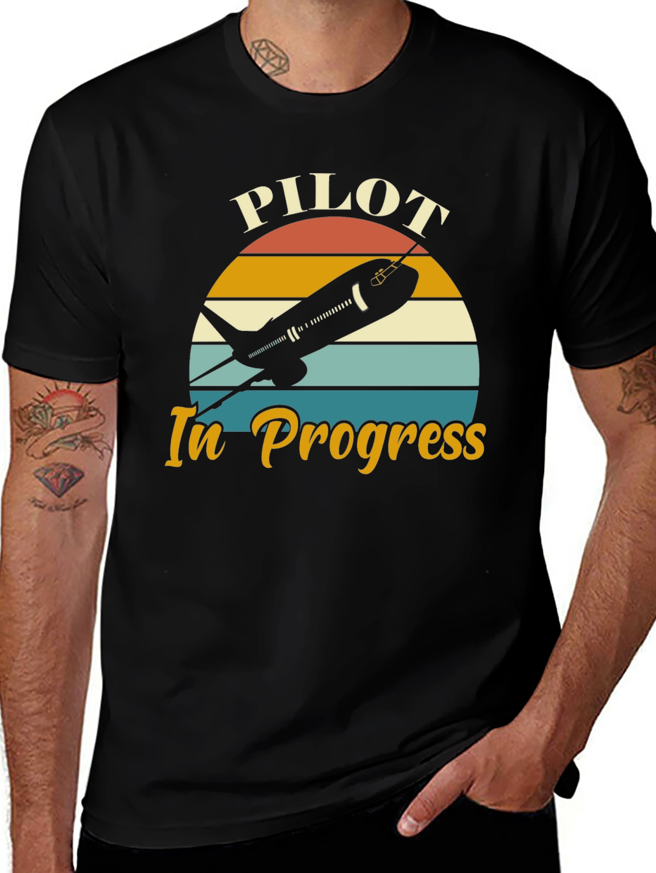 Pilot In Progress Retro Airplane T-Shirt