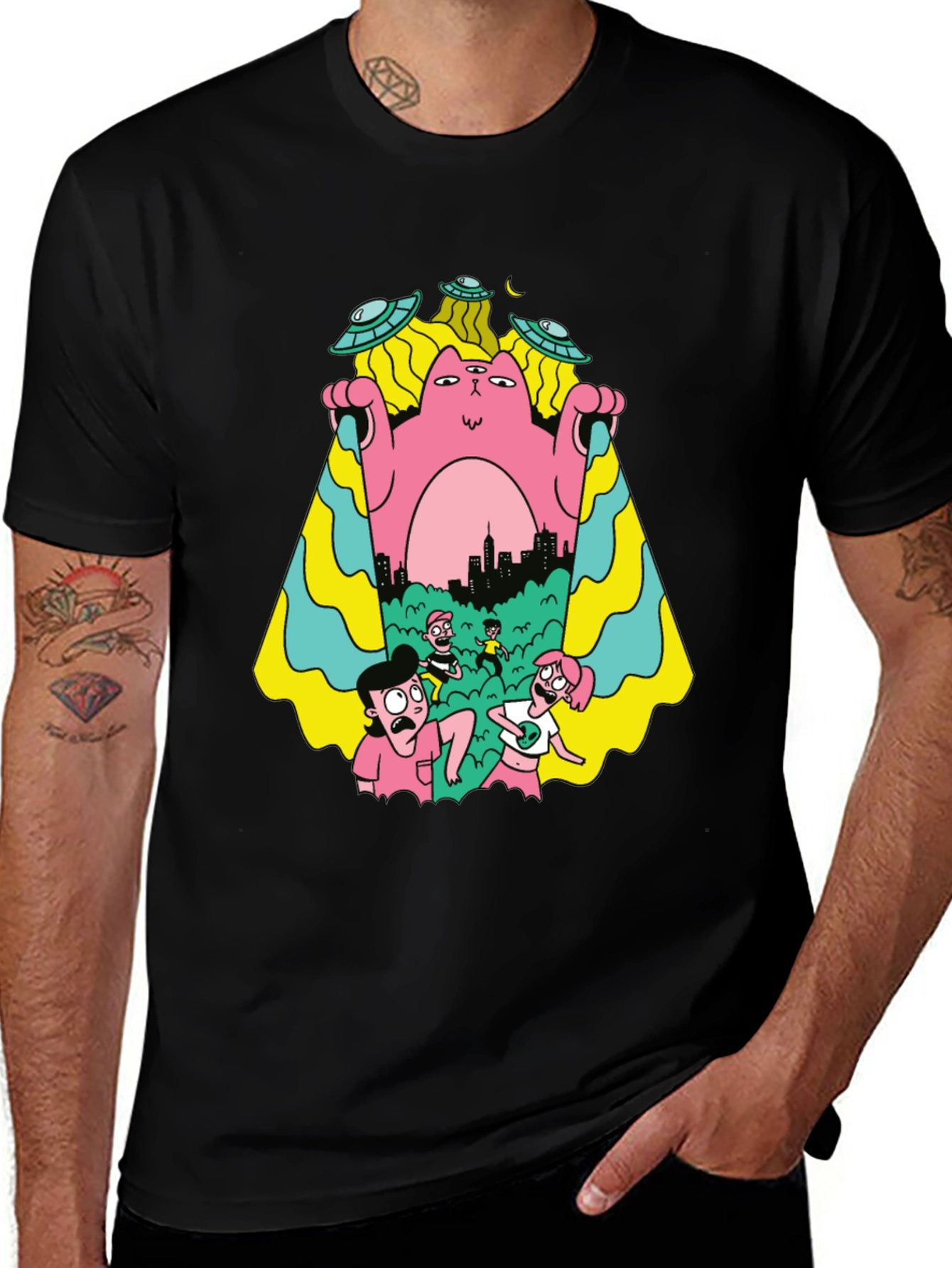 Variant 3 of Cartoon Creature Invasion T-Shirt