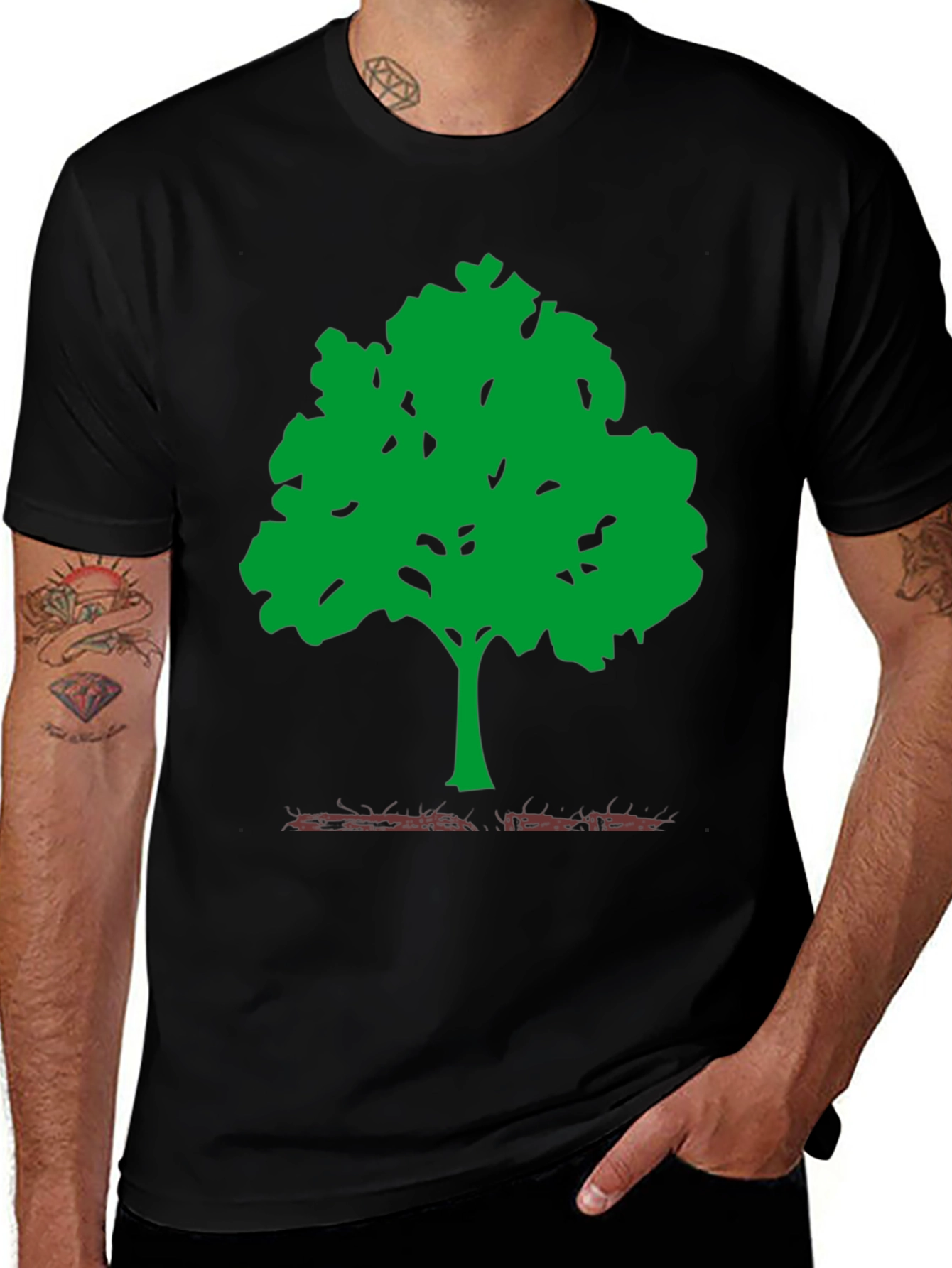 Variant 9 of Green Tree Graphic T-Shirt - Nature Lover Tee