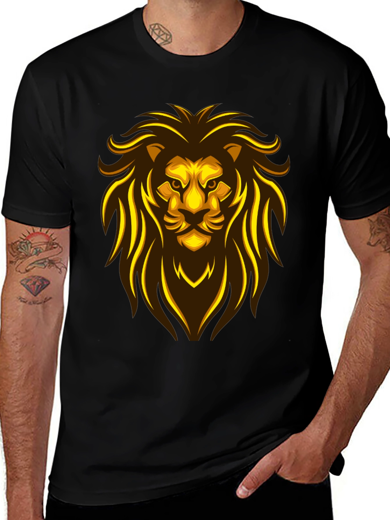 Variant 13 of Lion Graphic Tee - Bold Black Shirt