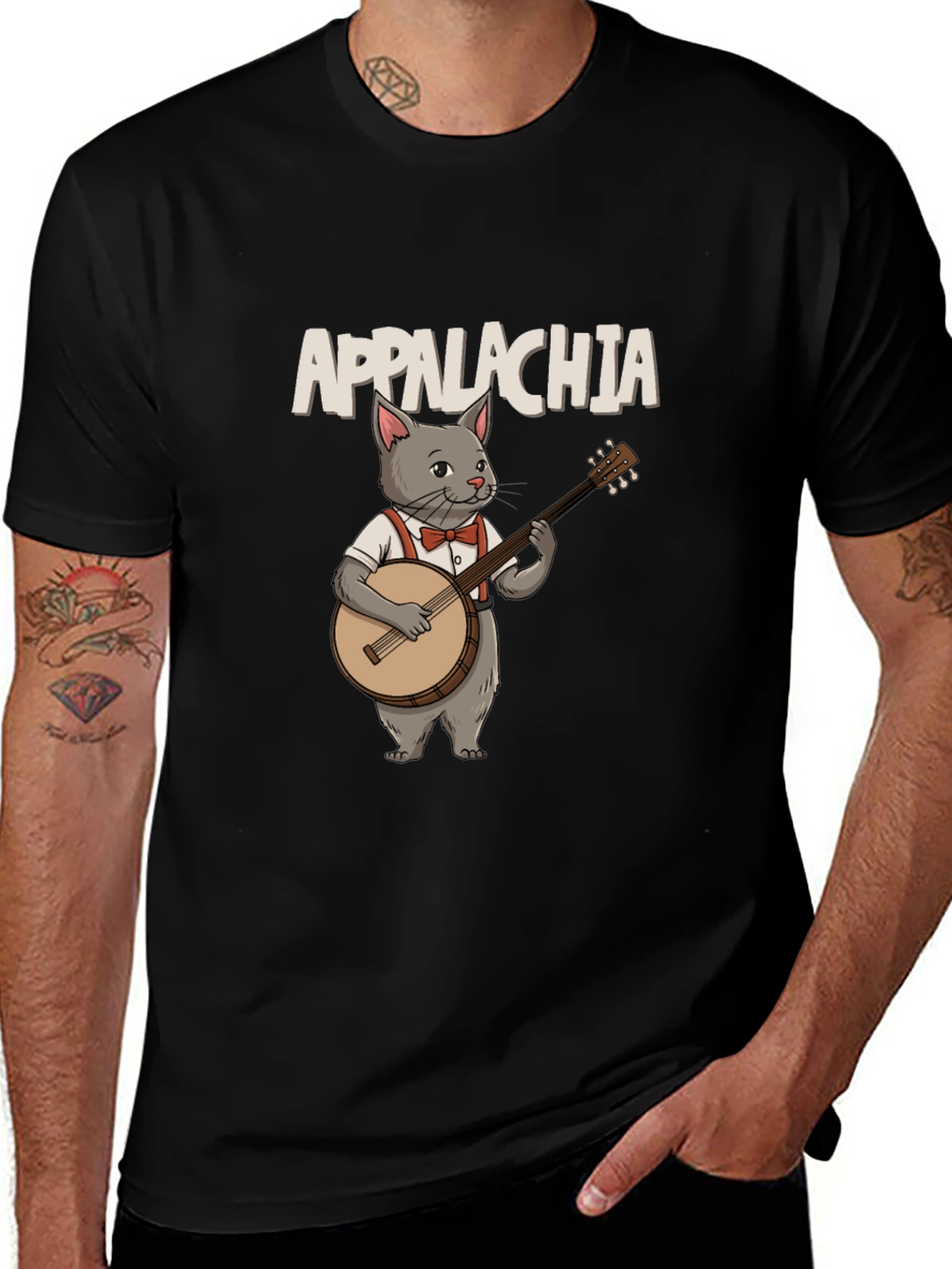 Variant 21 of Appalachia Cat Banjo Player T-Shirt