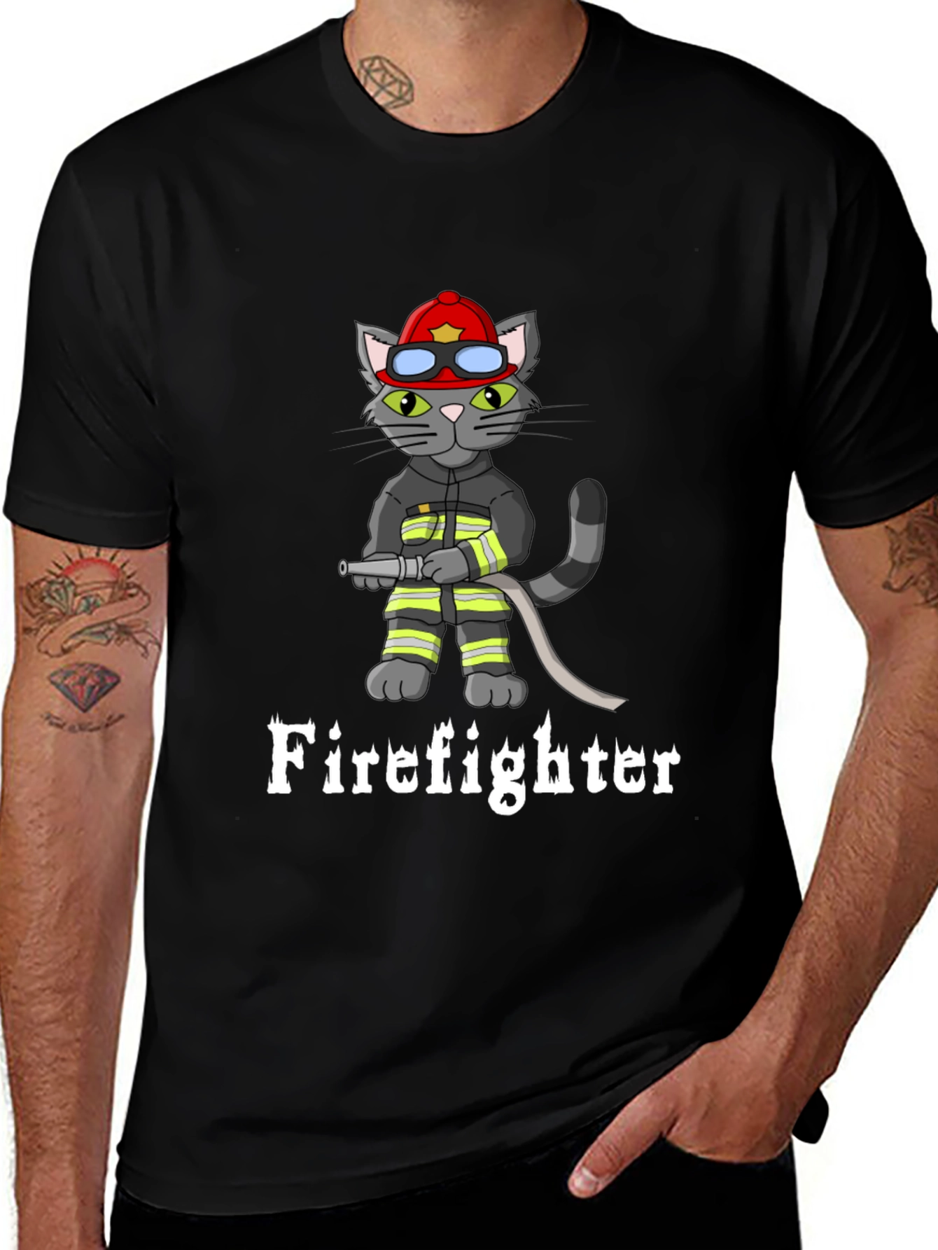 Variant 7 of Firefighter Cat Graphic T-Shirt