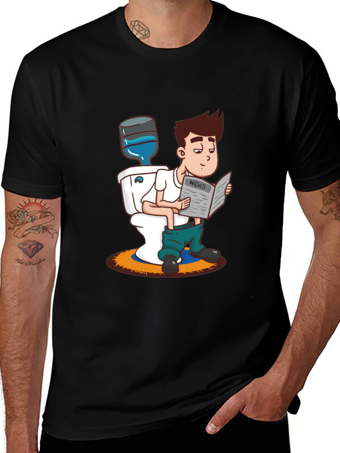 Variant 17 of Funny Cartoon Toilet Reader T-Shirt