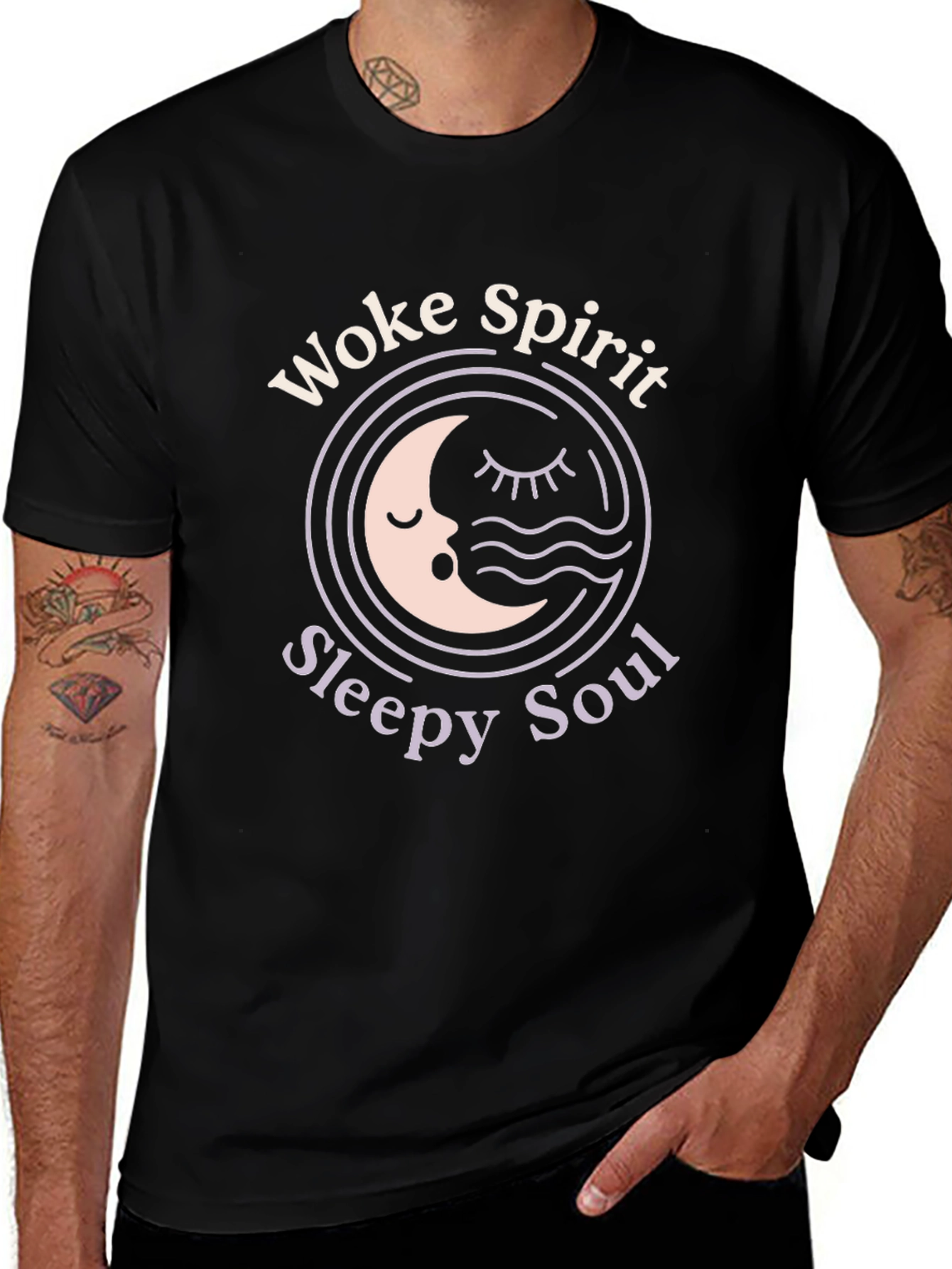 Variant 20 of Woke Spirit Sleepy Soul Black T-Shirt