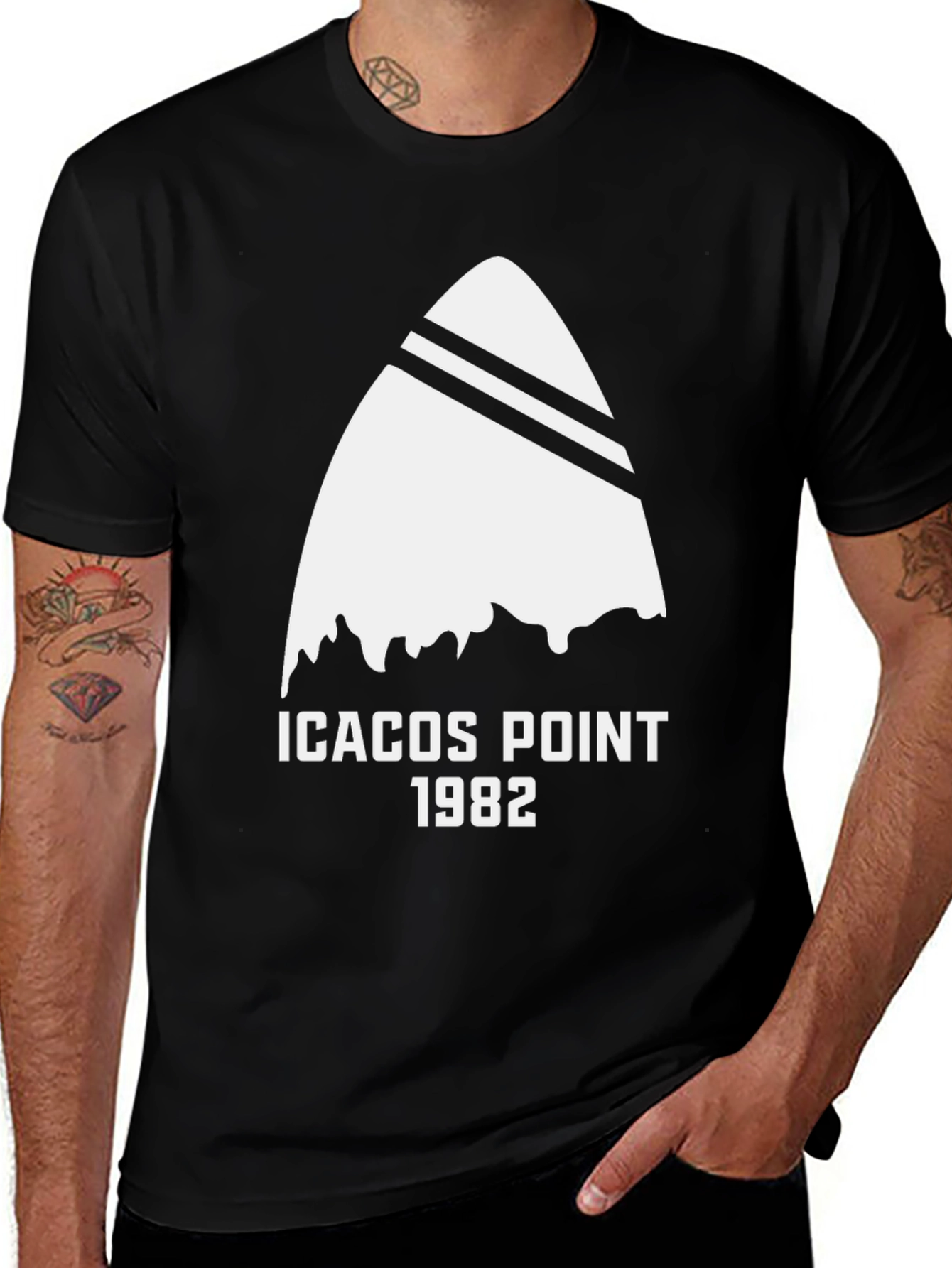 Variant 30 of Icacos Point 1982 Black T-Shirt
