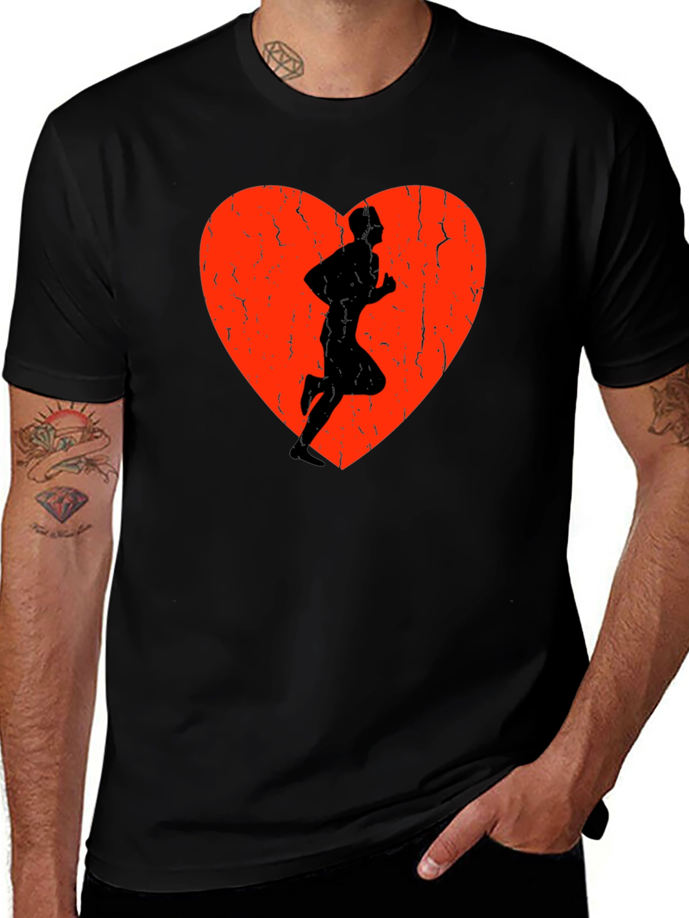 Variant 7 of Runner Heart Graphic Tee - Sporty Style