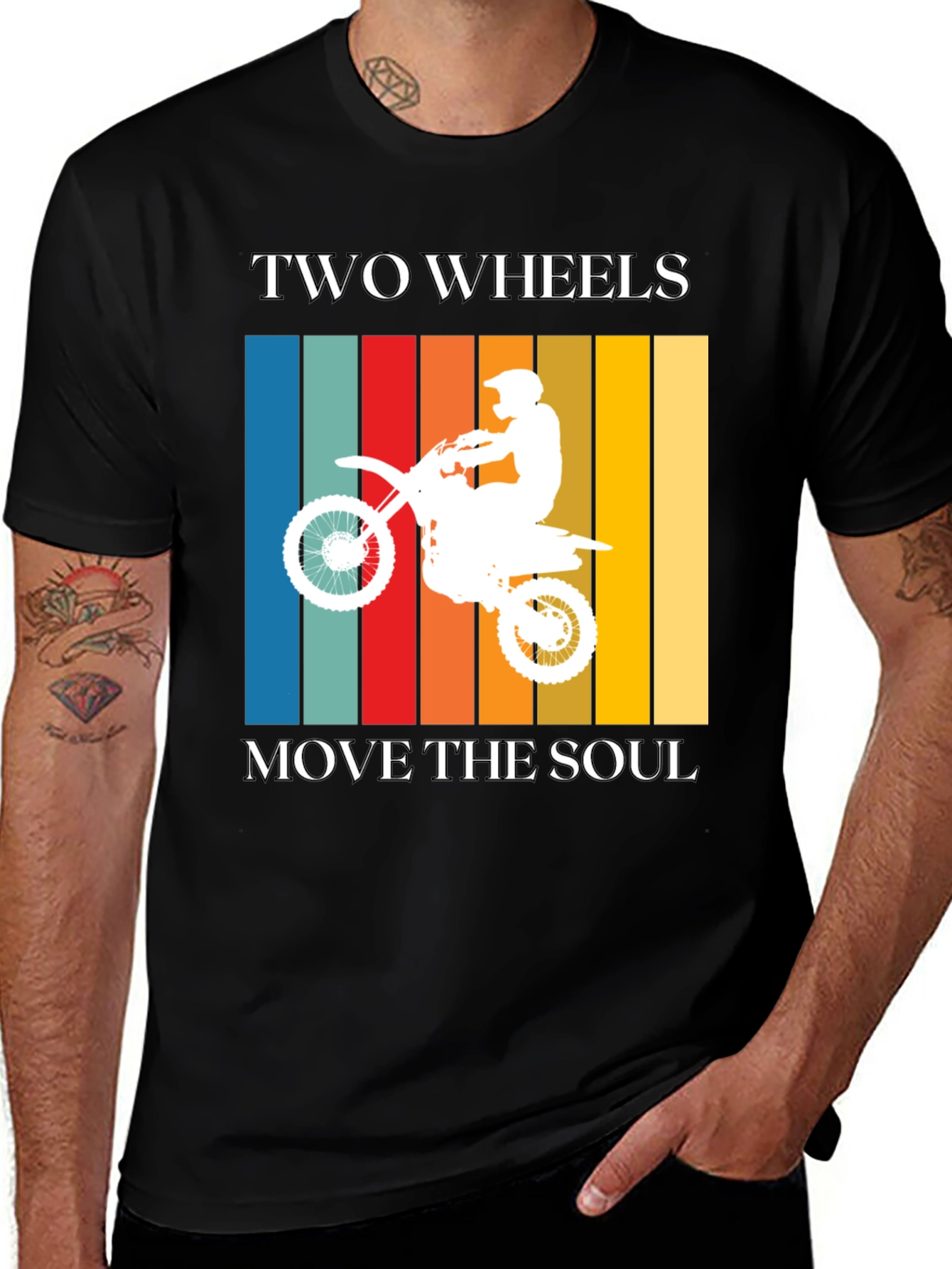 Black Two Wheels Move the Soul Graphic Tee main image