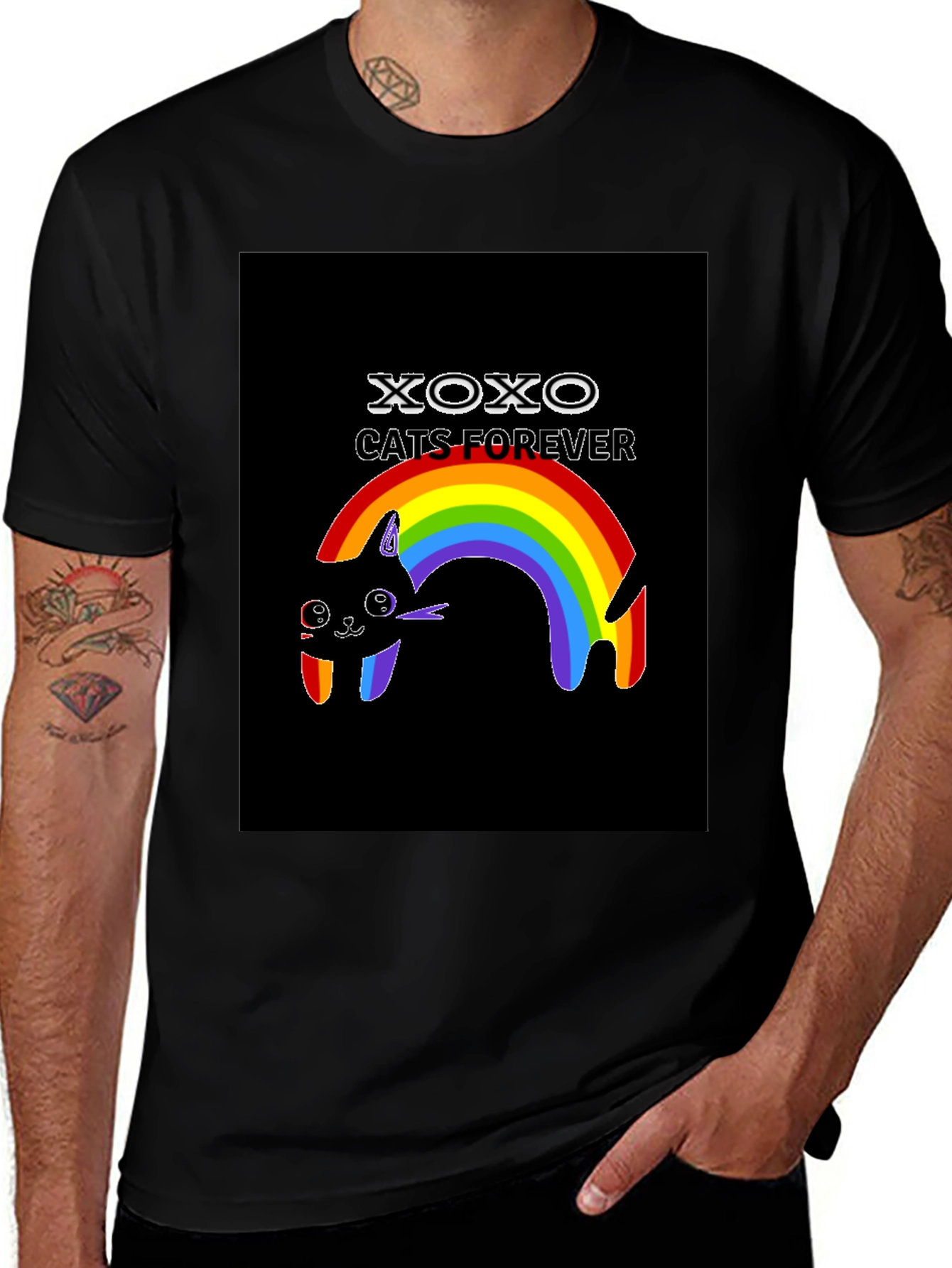 Variant 14 of XOXO Cats Forever Rainbow Tee