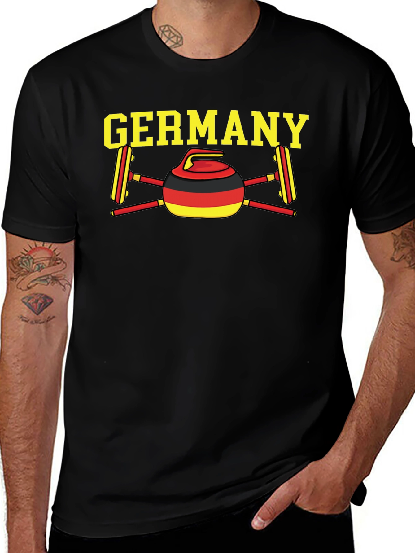 Variant 23 of Germany Curling Flag T-Shirt