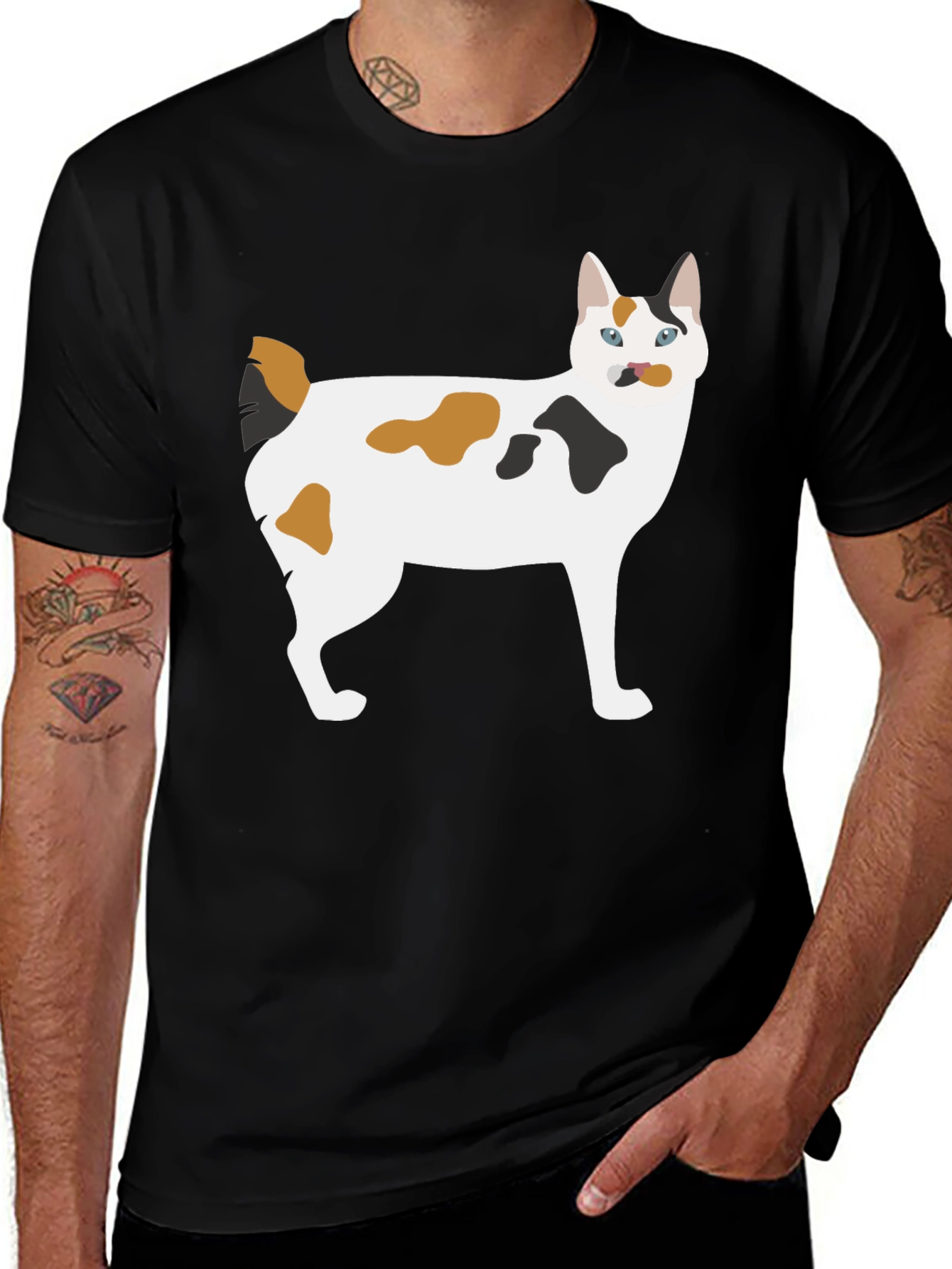 Variant 5 of Cool Cat Graphic T-Shirt - Black