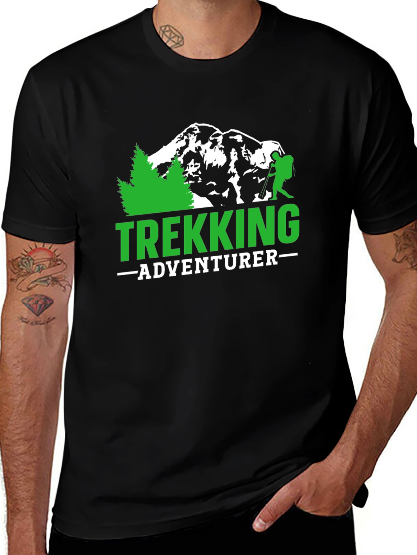 Trekking Adventurer Graphic Tee - Black