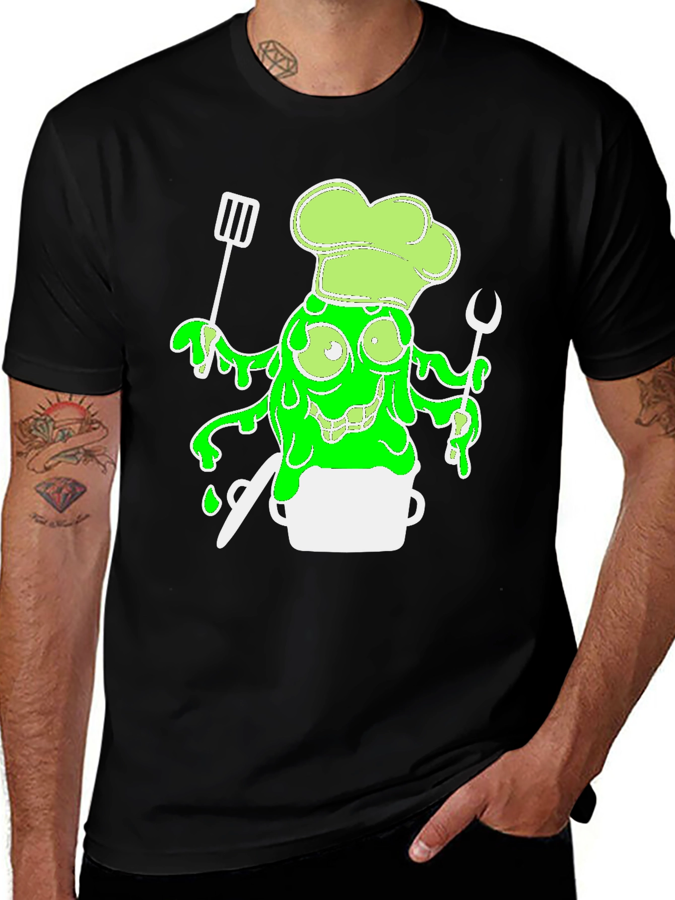 Variant 25 of Chef Slime T-Shirt - Funny Cooking Monster Graphic Tee