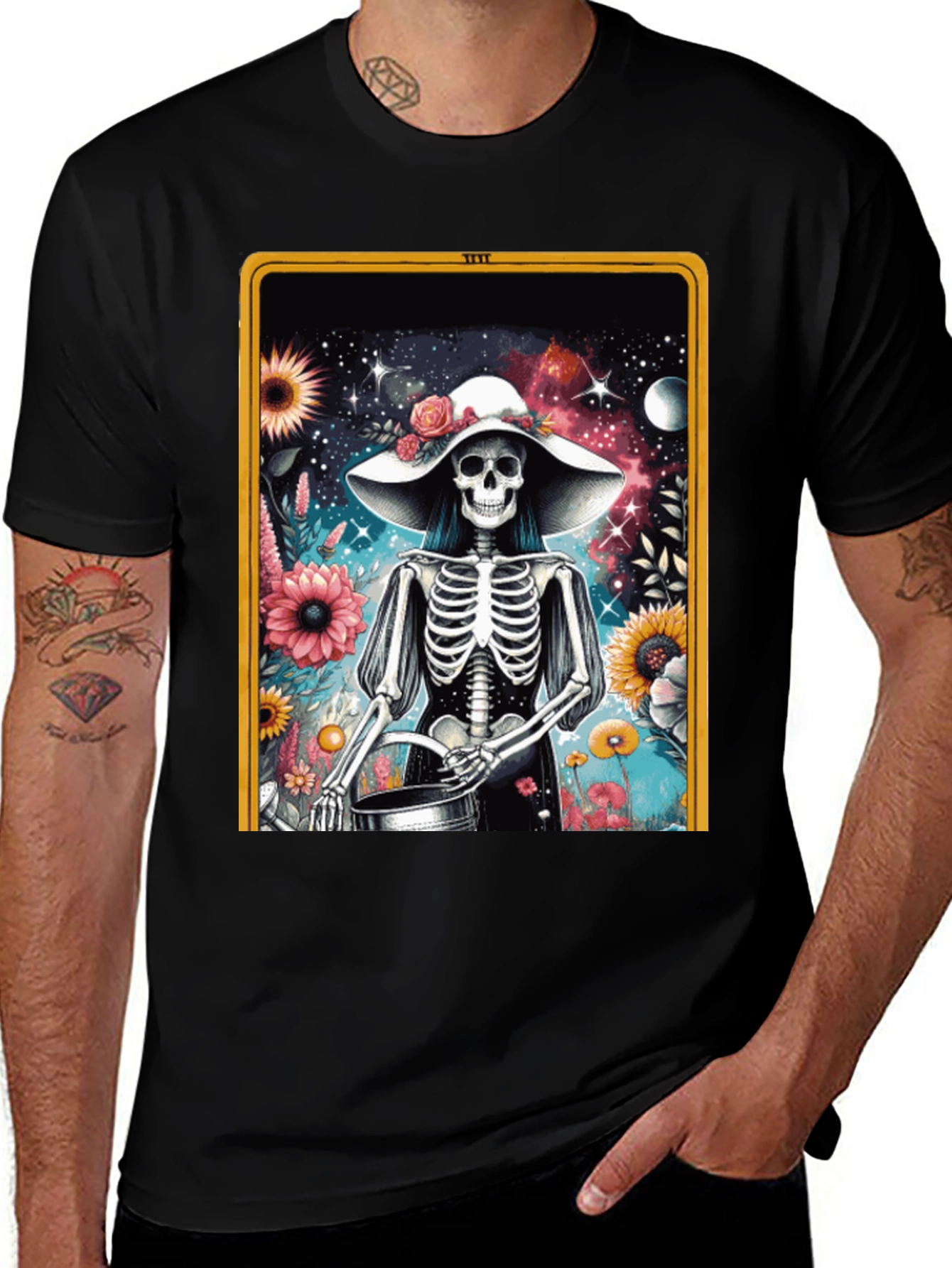Variant 23 of Floral Skeleton Tarot Card T-Shirt